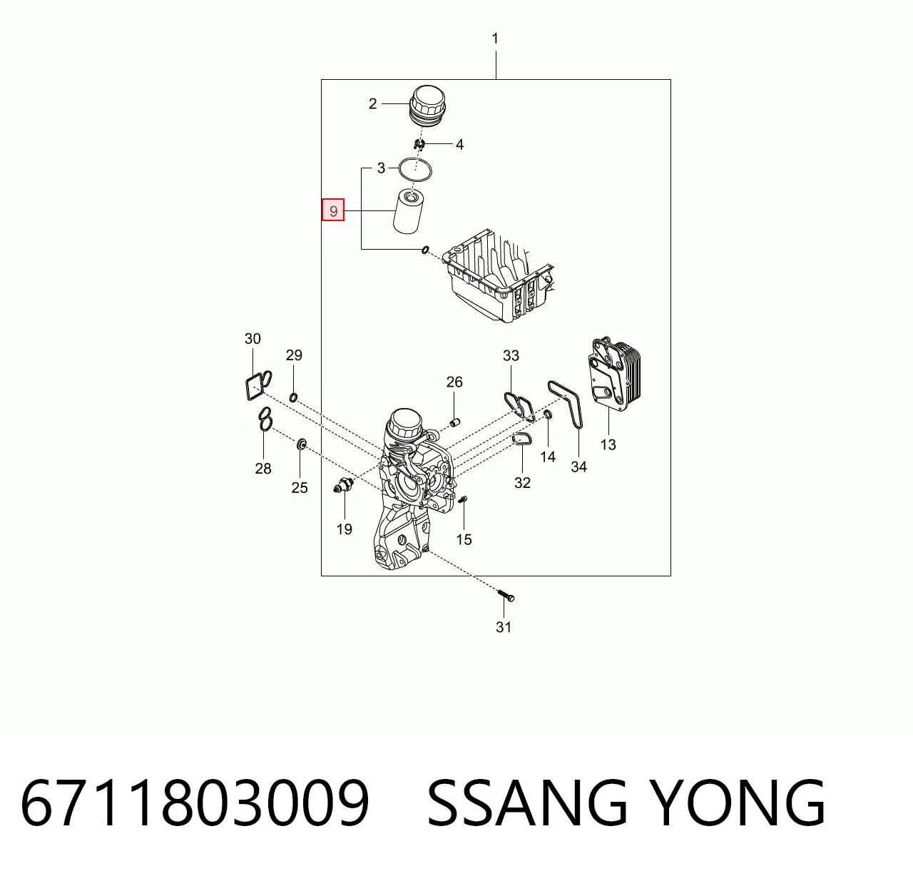 6711803009 Ssang Yong Фільтр масла