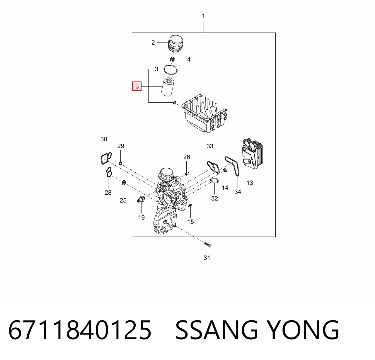 6711840125 Ssang Yong Фільтр масла