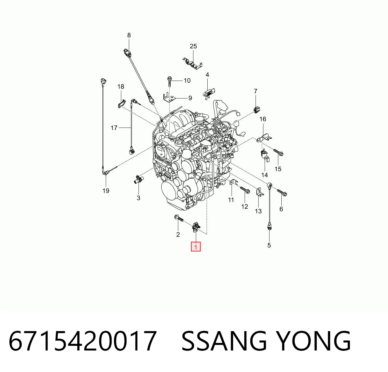 6715420017 Ssang Yong Датчик наддува