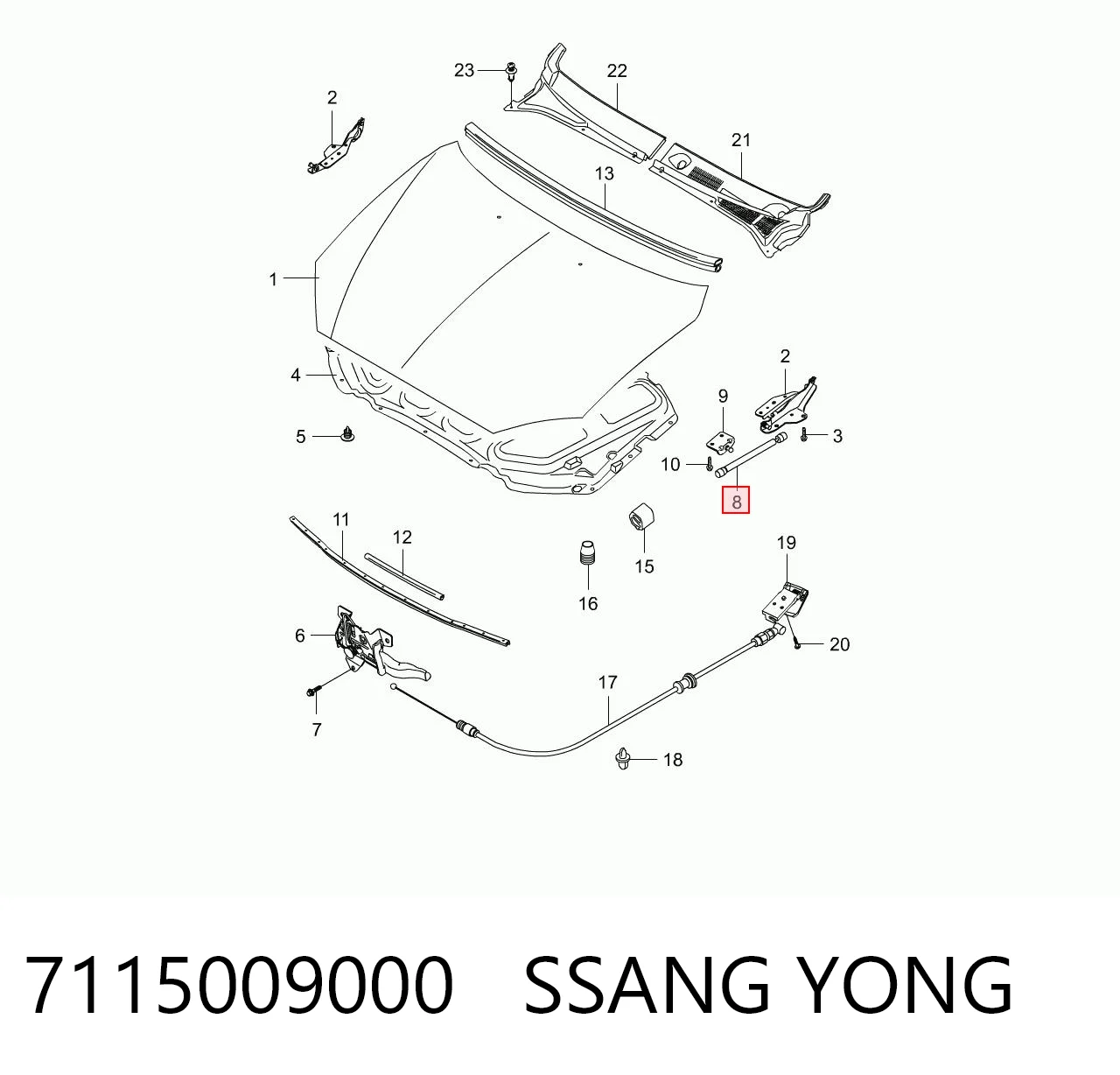 Упор капота Magneti Marelli 430719133300