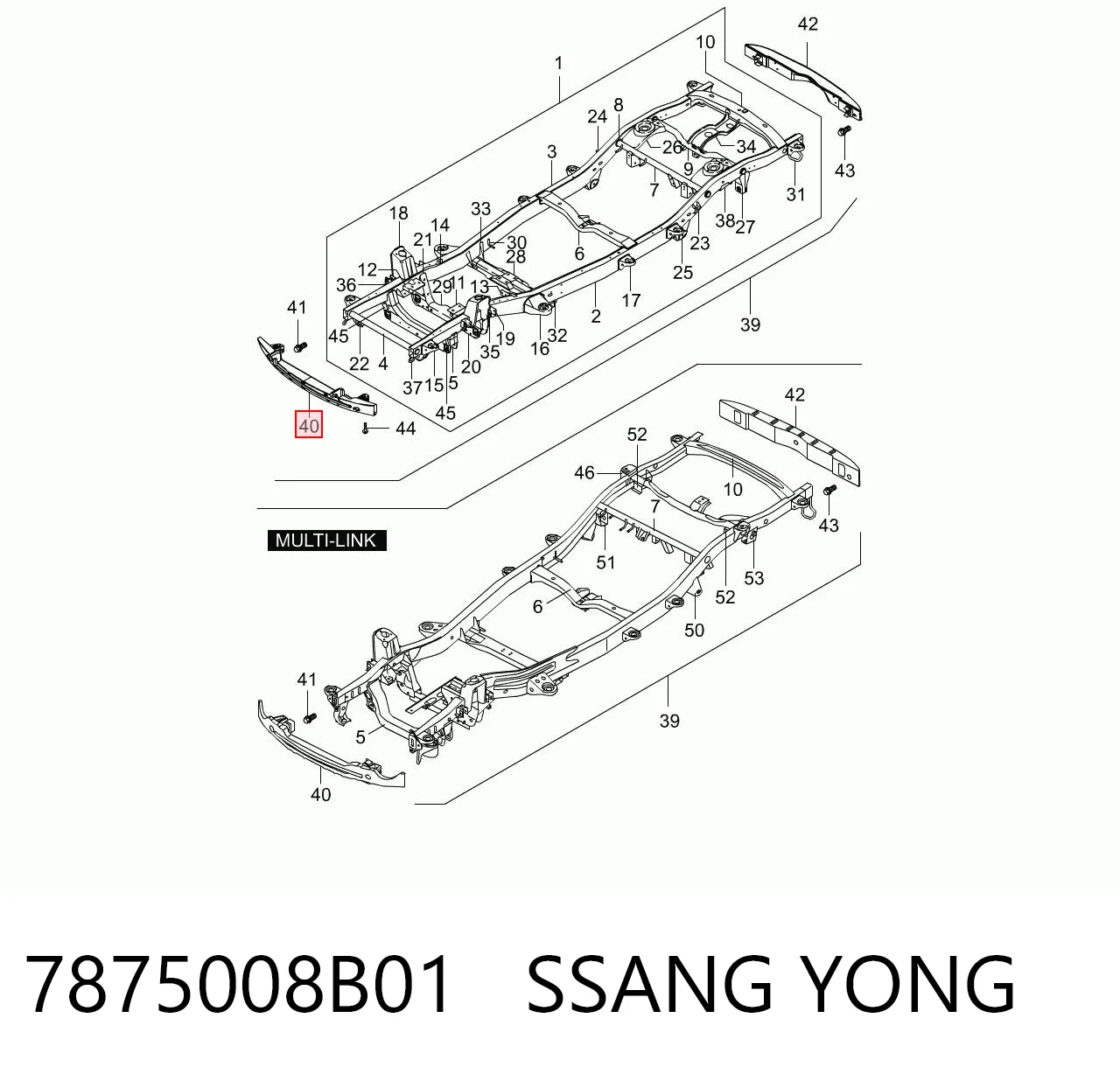 Балка бампера переднього на SsangYong Rexton I RJN