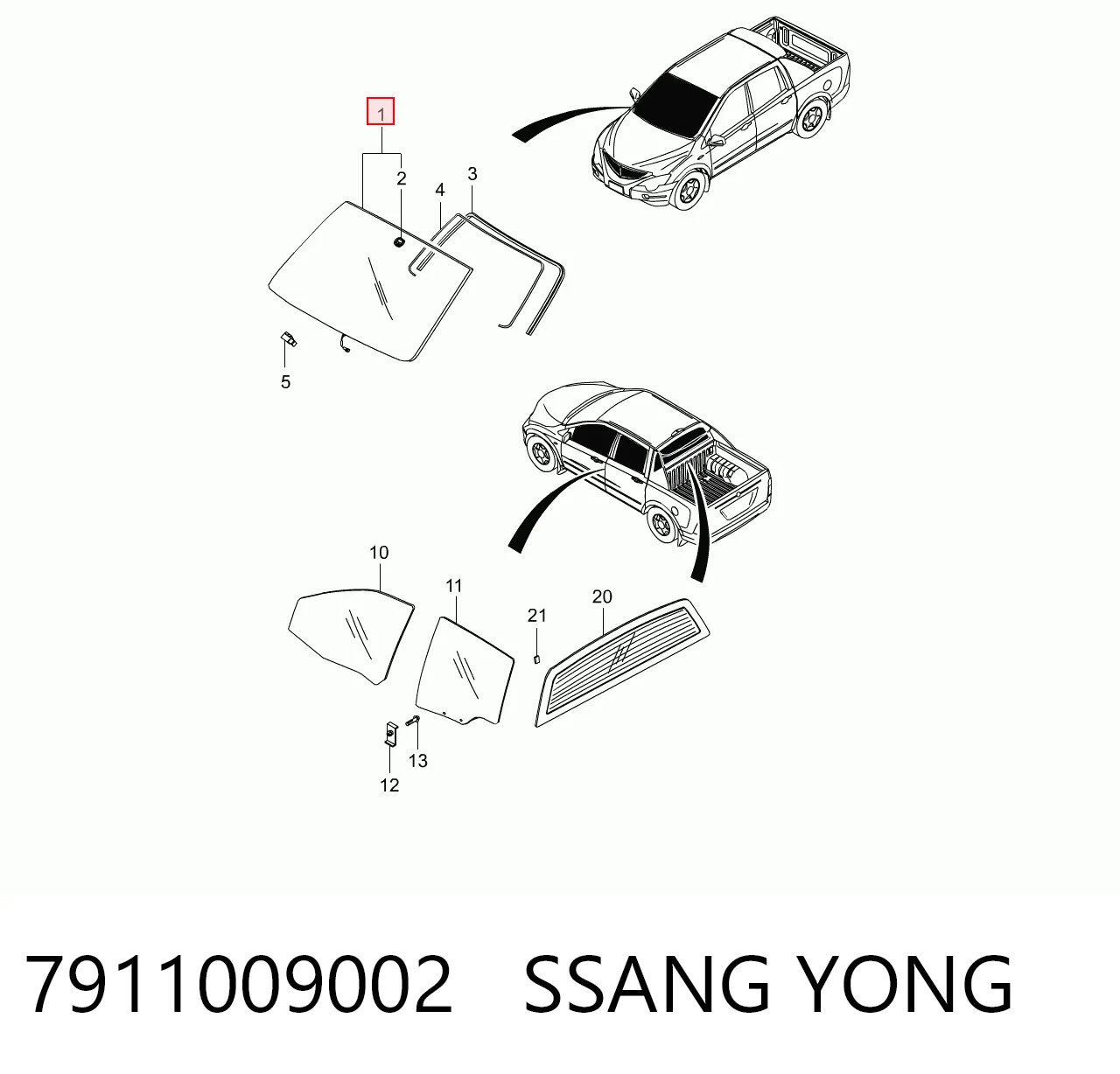 ST500521 Sekurit Автомобільне скло