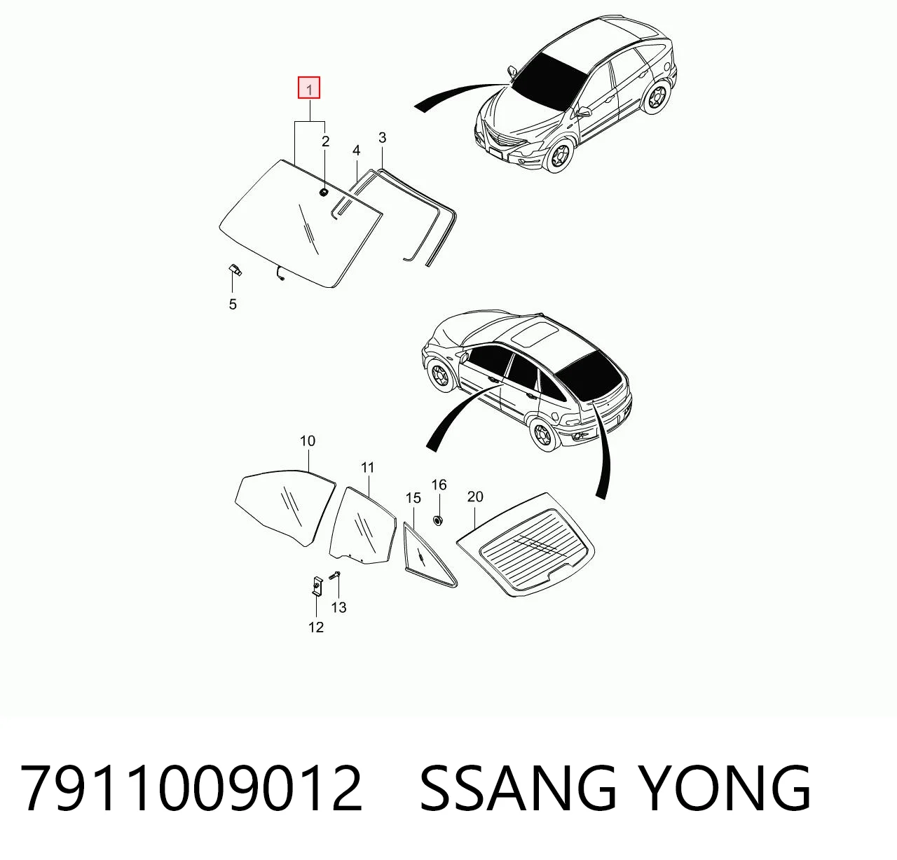 GS6601D12 XYG Автомобільне скло