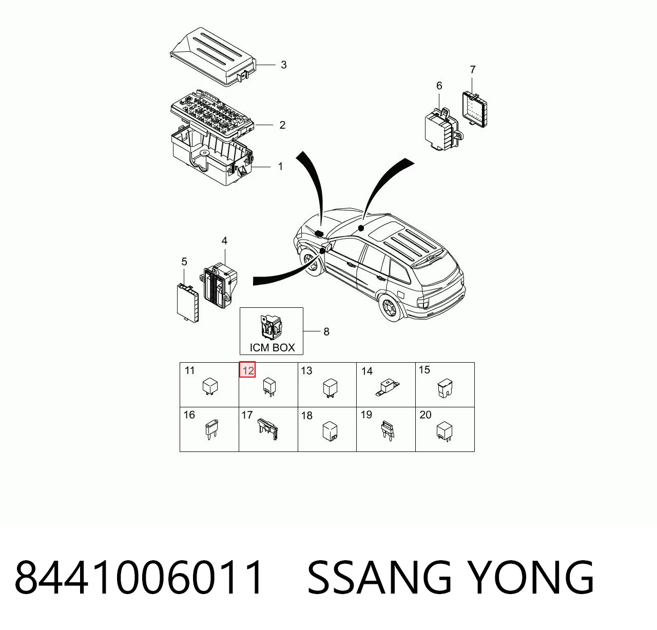 Реле управління двірниками на SsangYong Kyron  