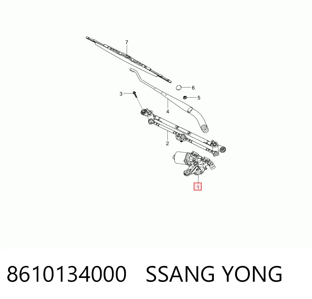 8610134000 Ssang Yong Мотор стеклоочищувача