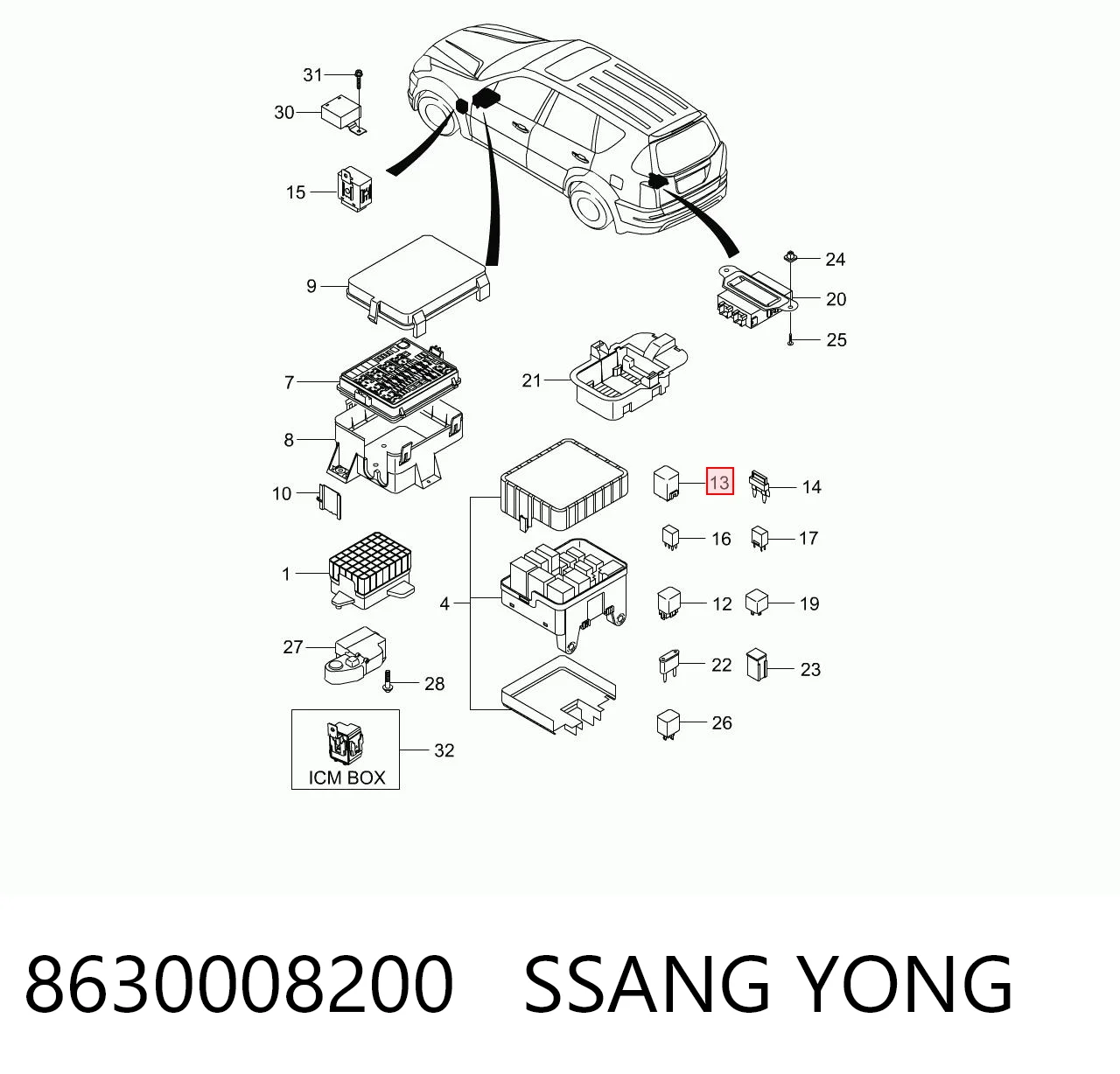 Автомобільні реле поворотів SsangYong Rexton I позашляховик (RJ) (2002 - 2006) ціна, від 9.49 USD