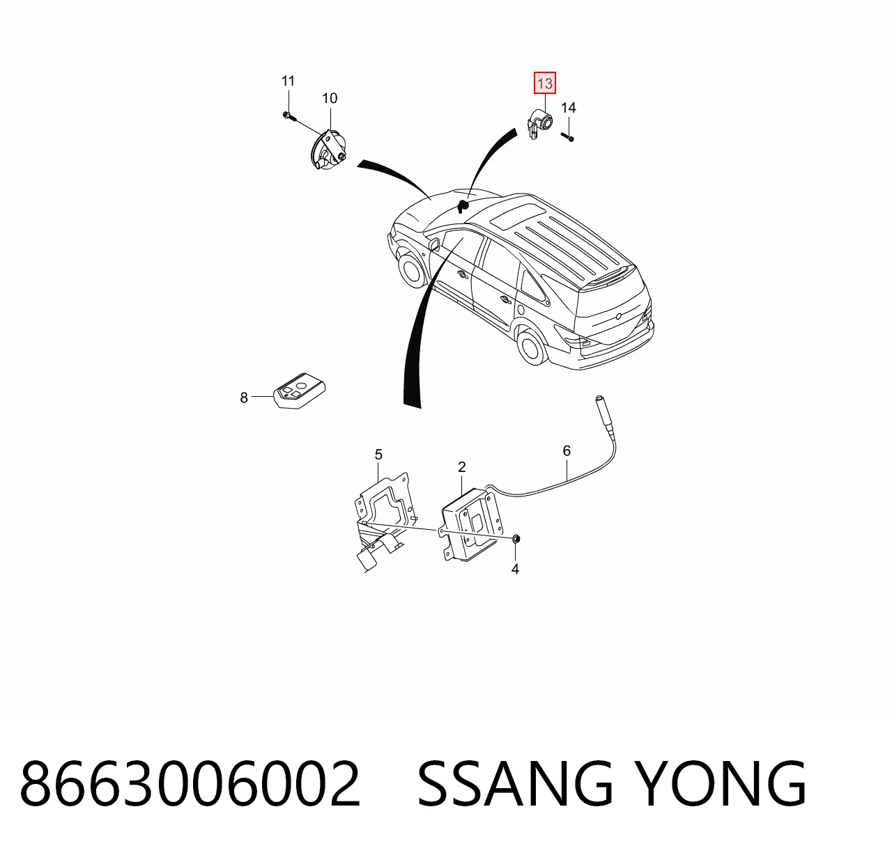 8663006001 Hyundai/Kia Шина бампера заднього