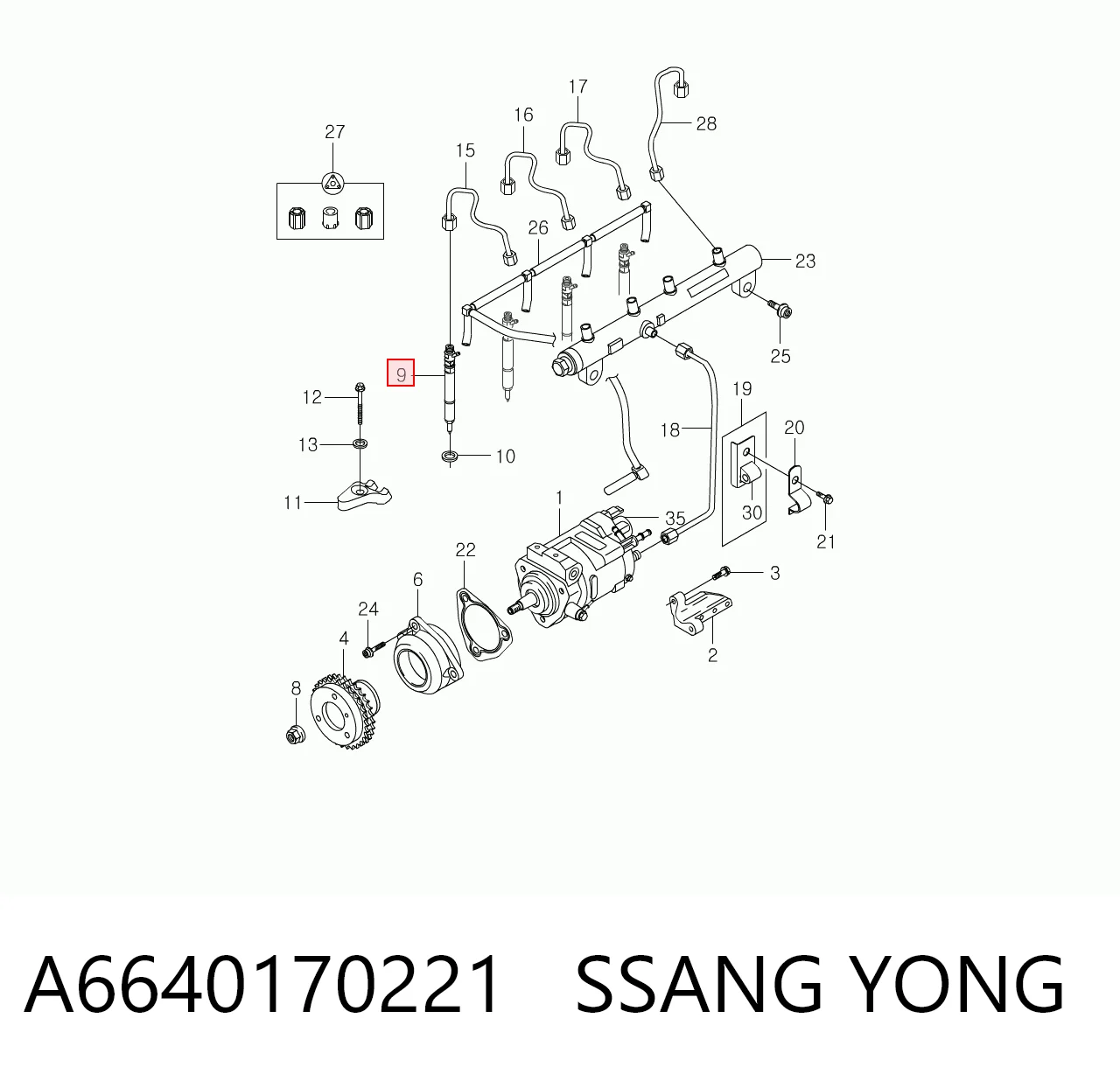 Форсунка паливна SsangYong Actyon позашляховик (CJ) (2006 - 2012) ціна, від 152.68 USD