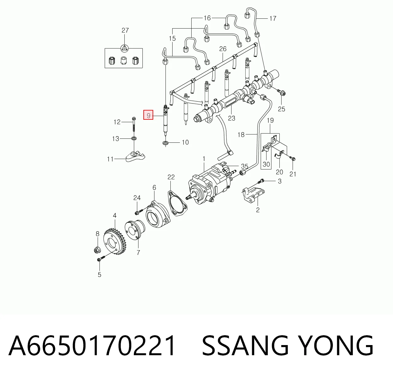 Форсунка вприску палива на SsangYong Rexton I RJN