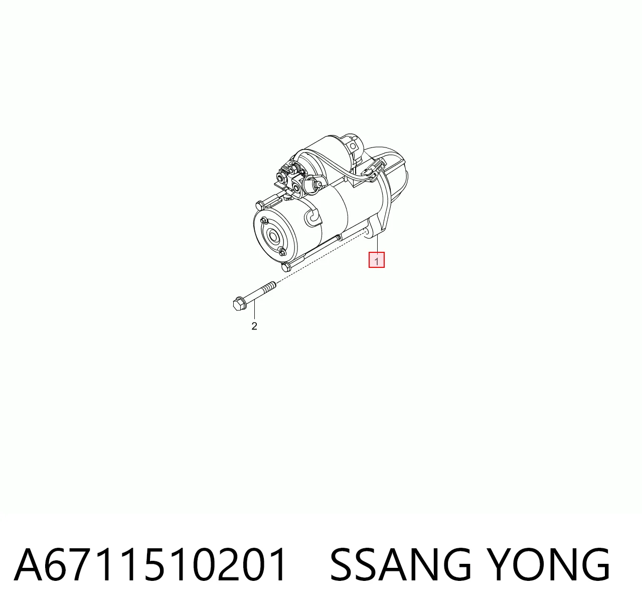 A6711510201 Ssang Yong Стартер двигуна