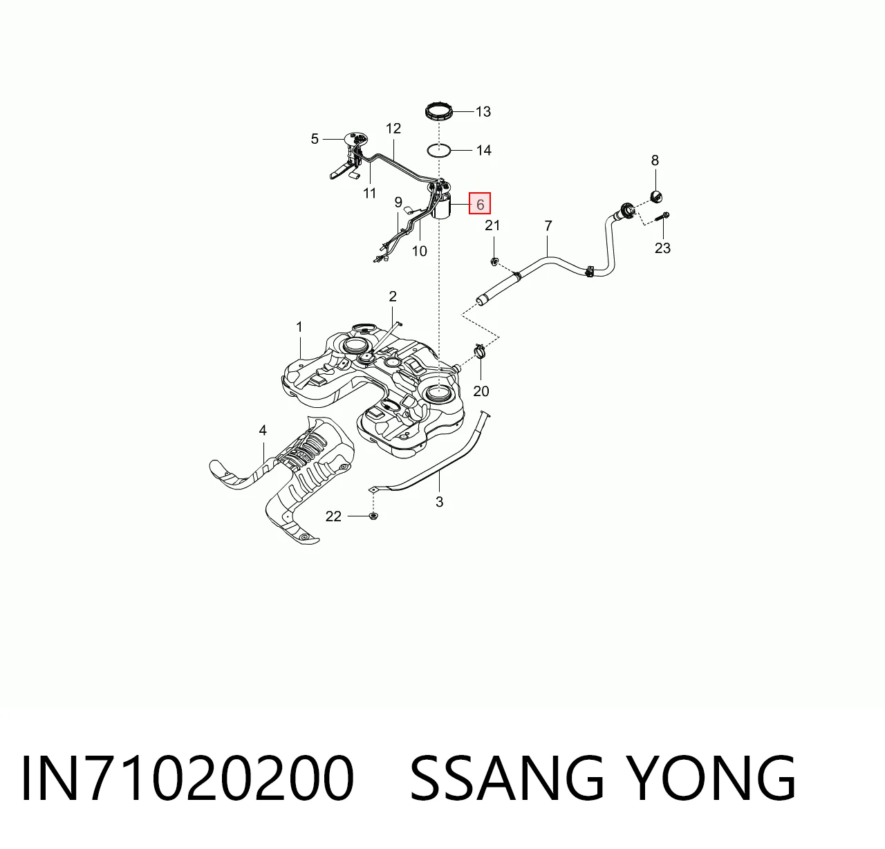 IN71020200 Ssang Yong Паливний насос електричний, погружной