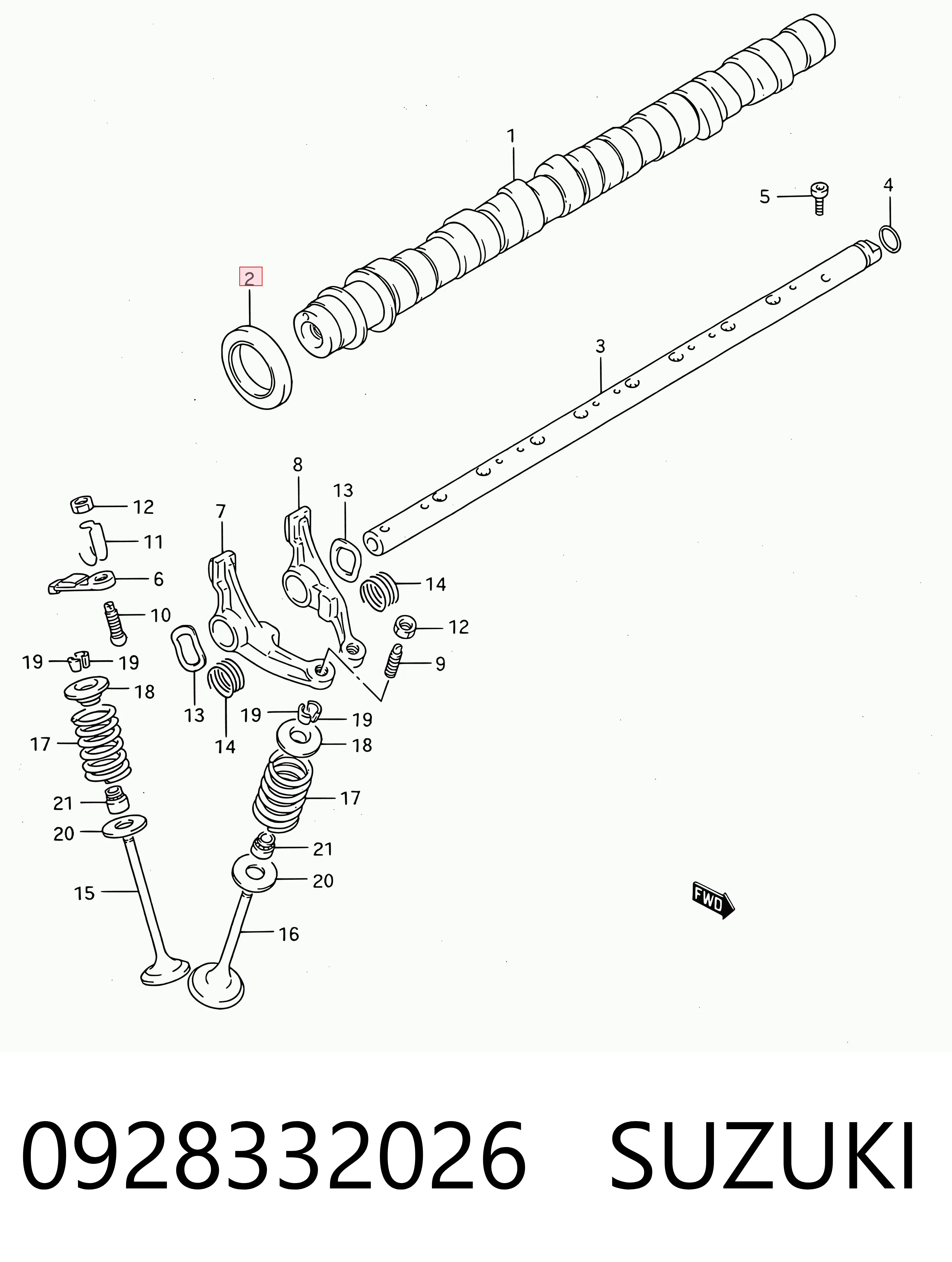 928332042 Subaru Сальник двигуна, распредвала
