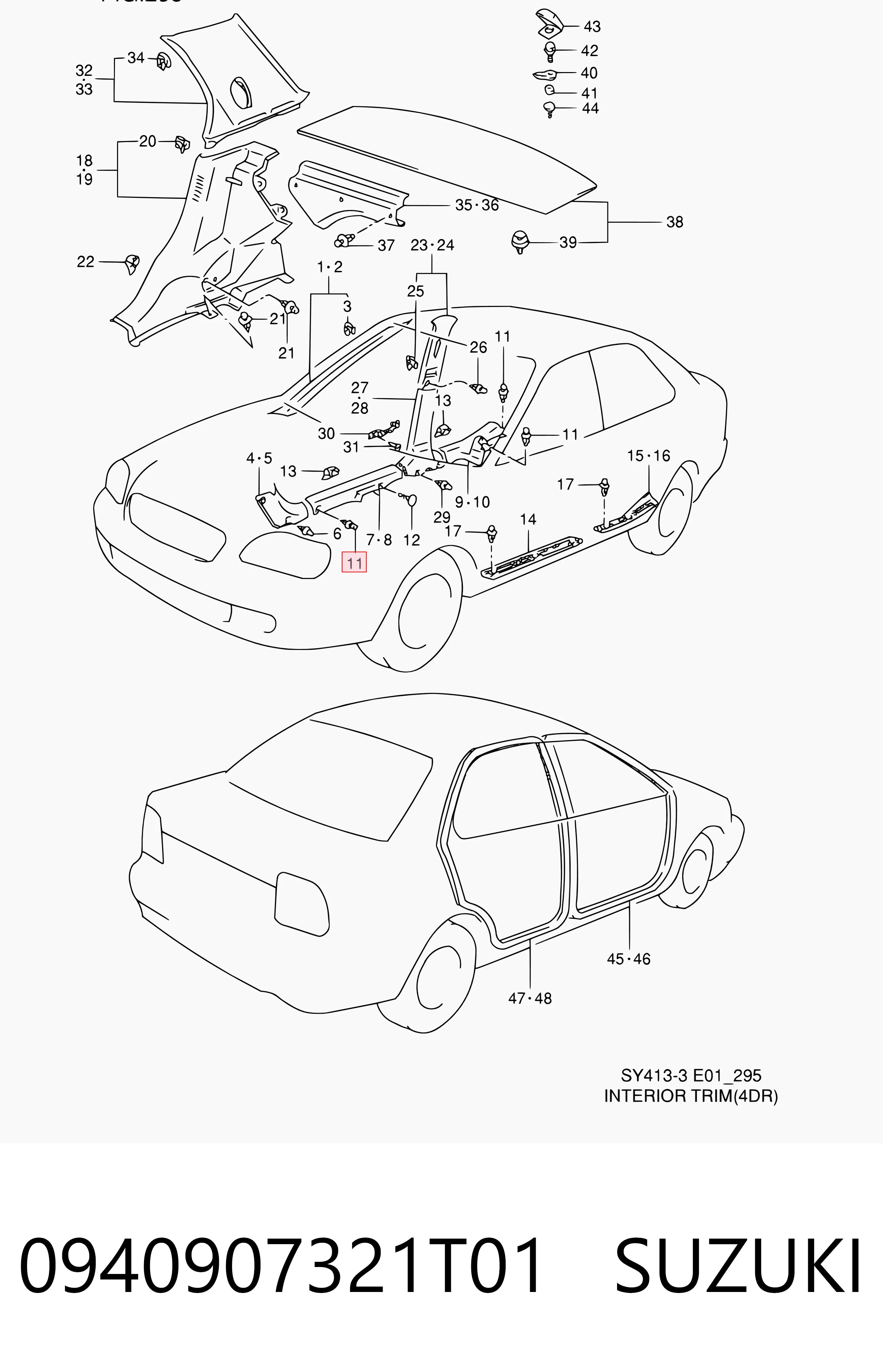 Пістон (кліп) кріплення обшивки дверей Chrysler 8434943000 ціна, від 0.47 USD