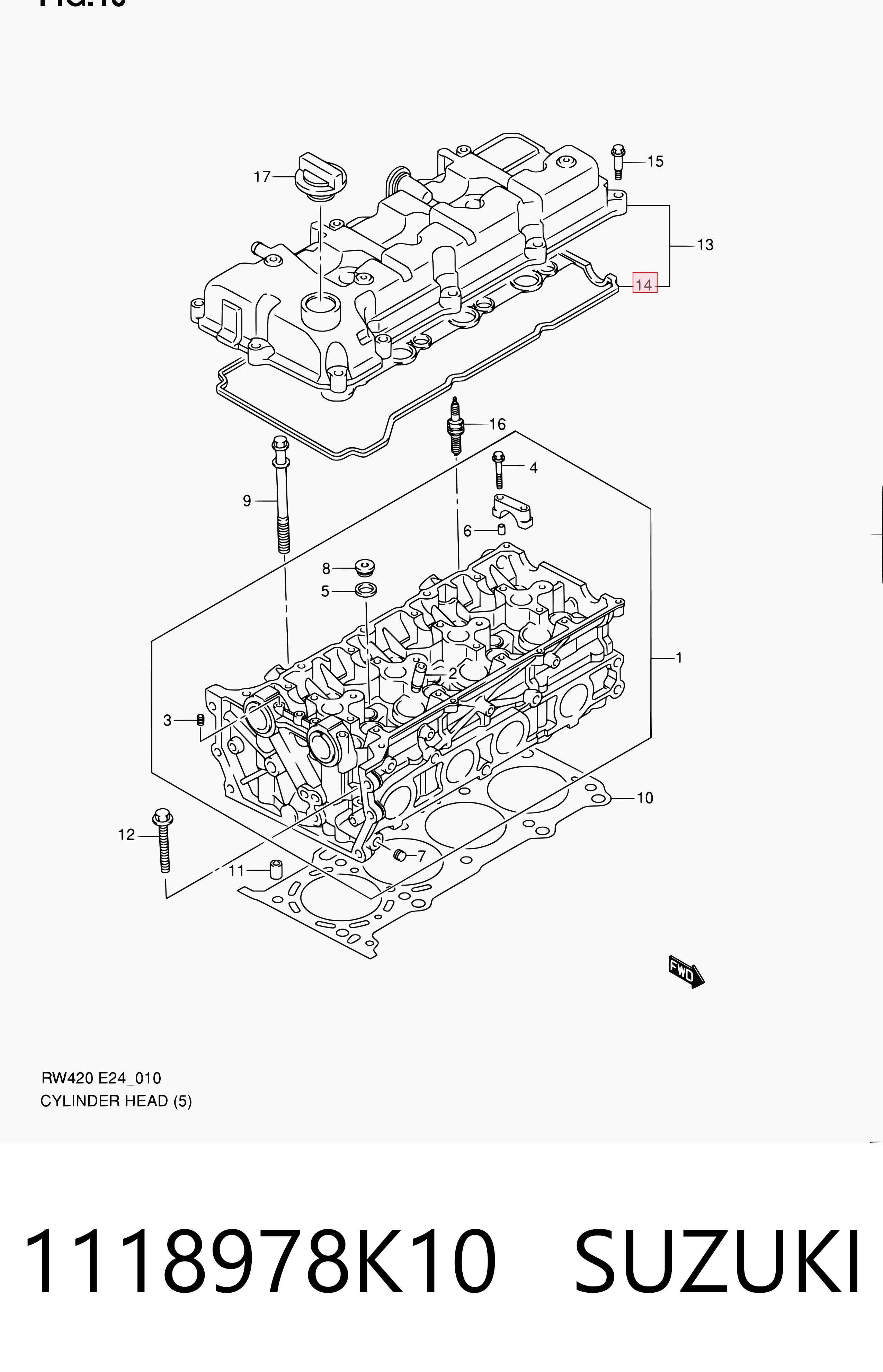1118978K10 Suzuki Прокладка кришки клапанної 