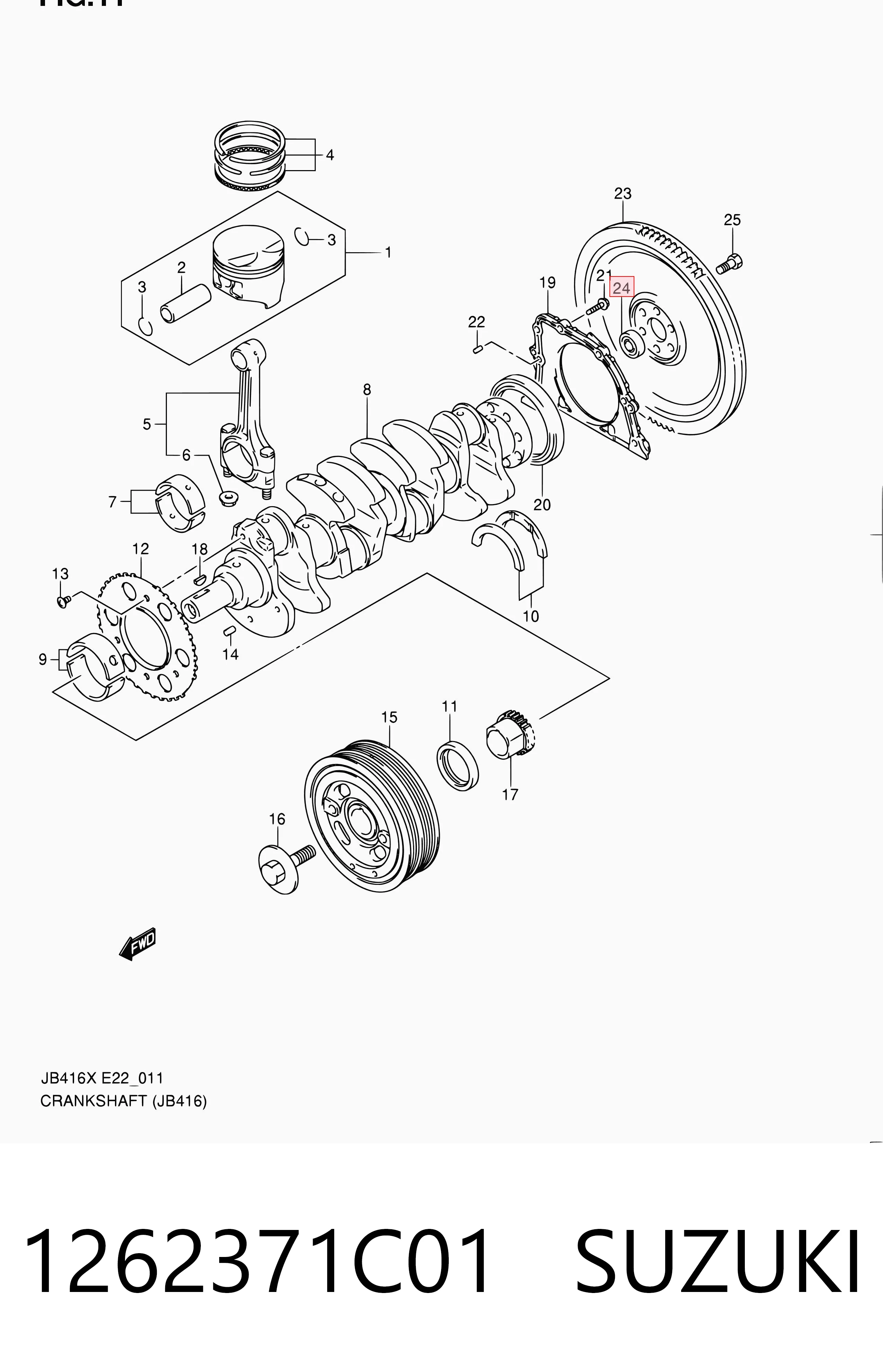 Купити 1262371C00 Subaru Опорний підшипник первинного валу КПП (центрирующий підшипник маховика)