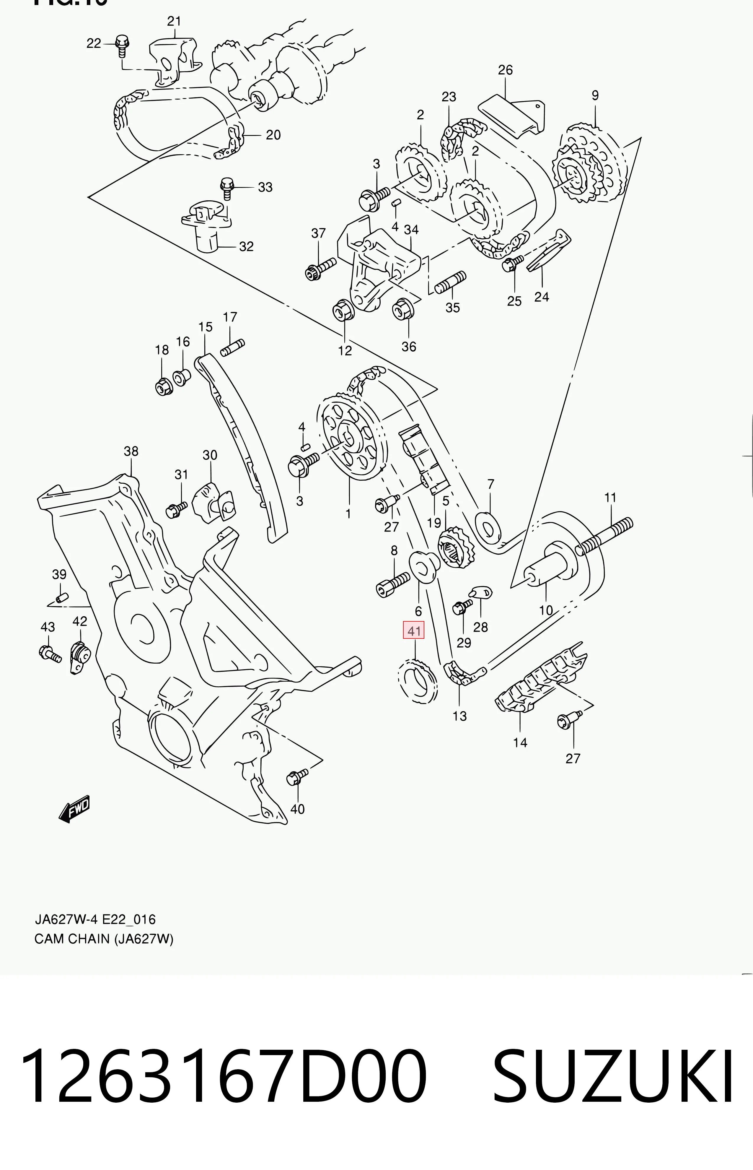 1263167D00 Suzuki Зірка-шестерня приводу коленвалу двигуна