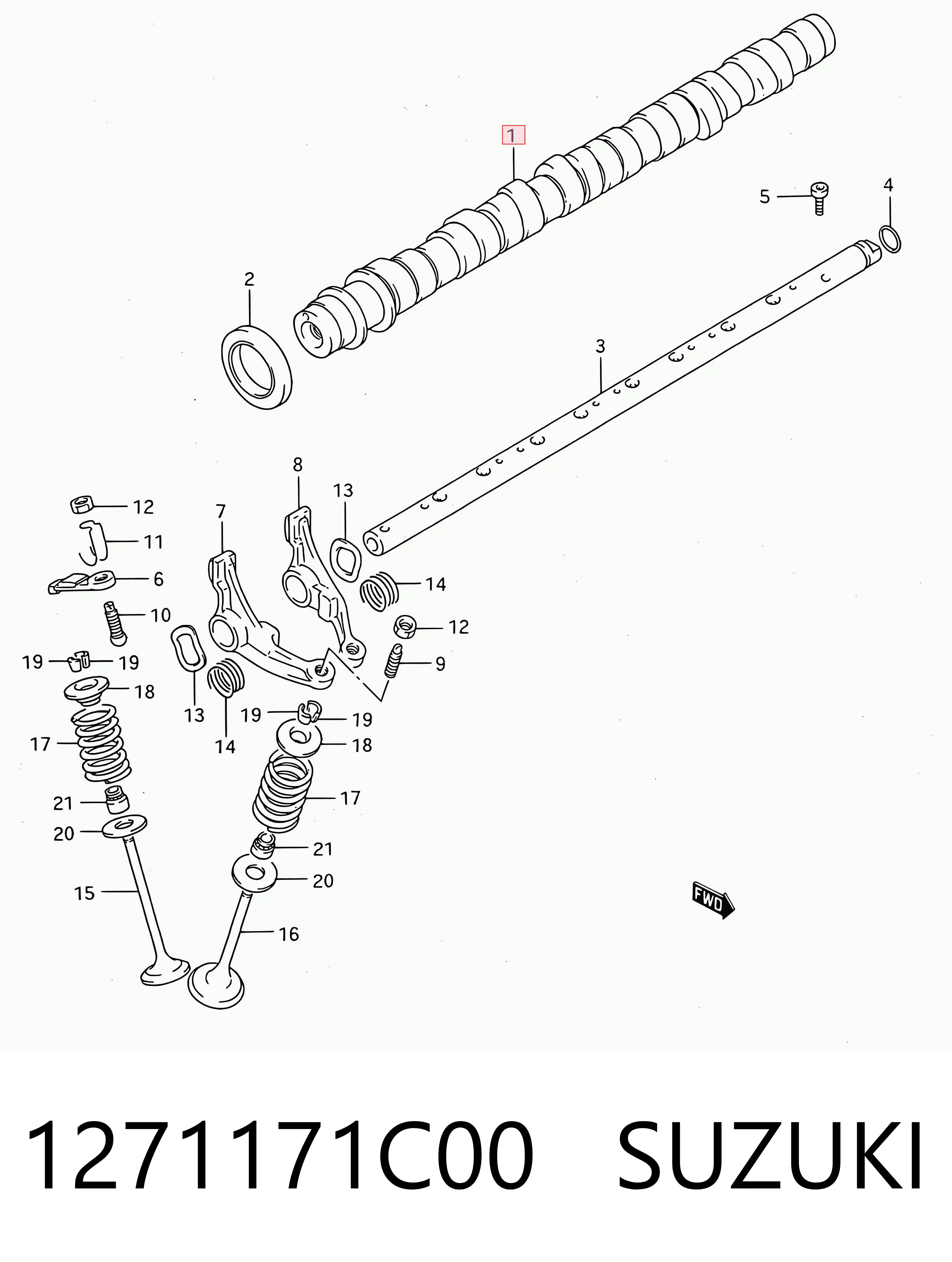 1271171C00 Suzuki Вал розподільний