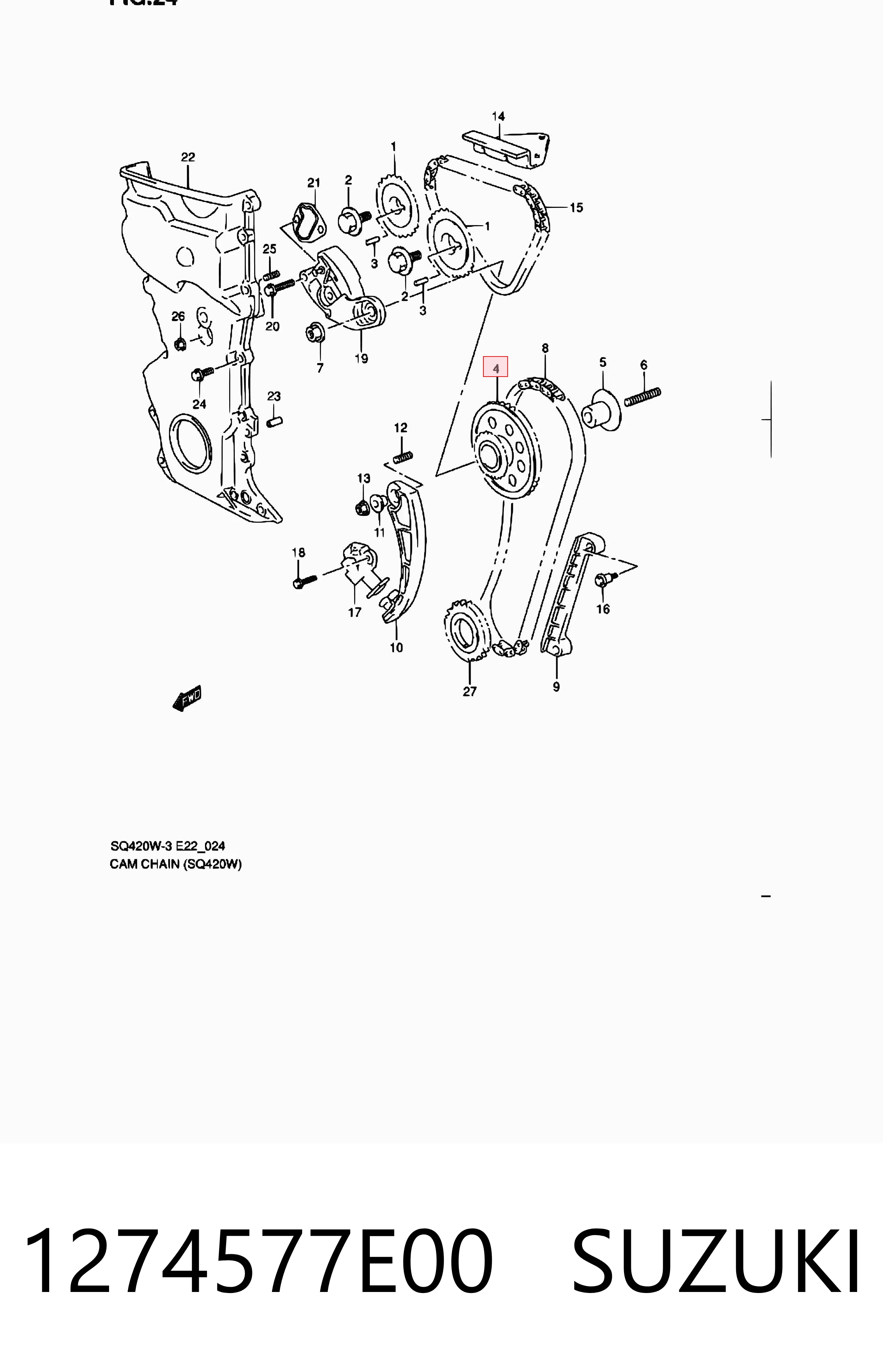 1274577E00 Suzuki Шестерня проміжного вала