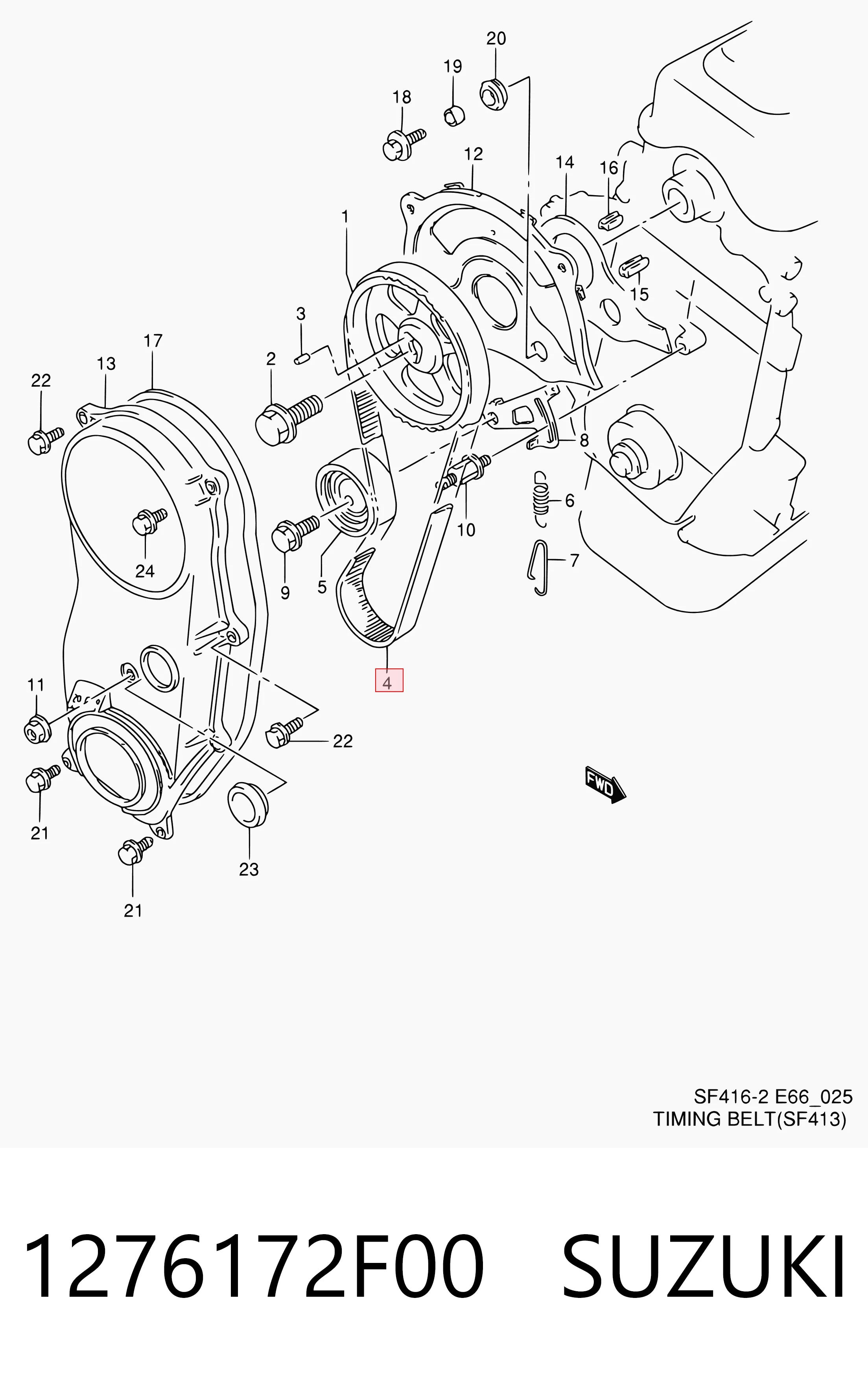 1276172F00 Suzuki Ремінь двигуна