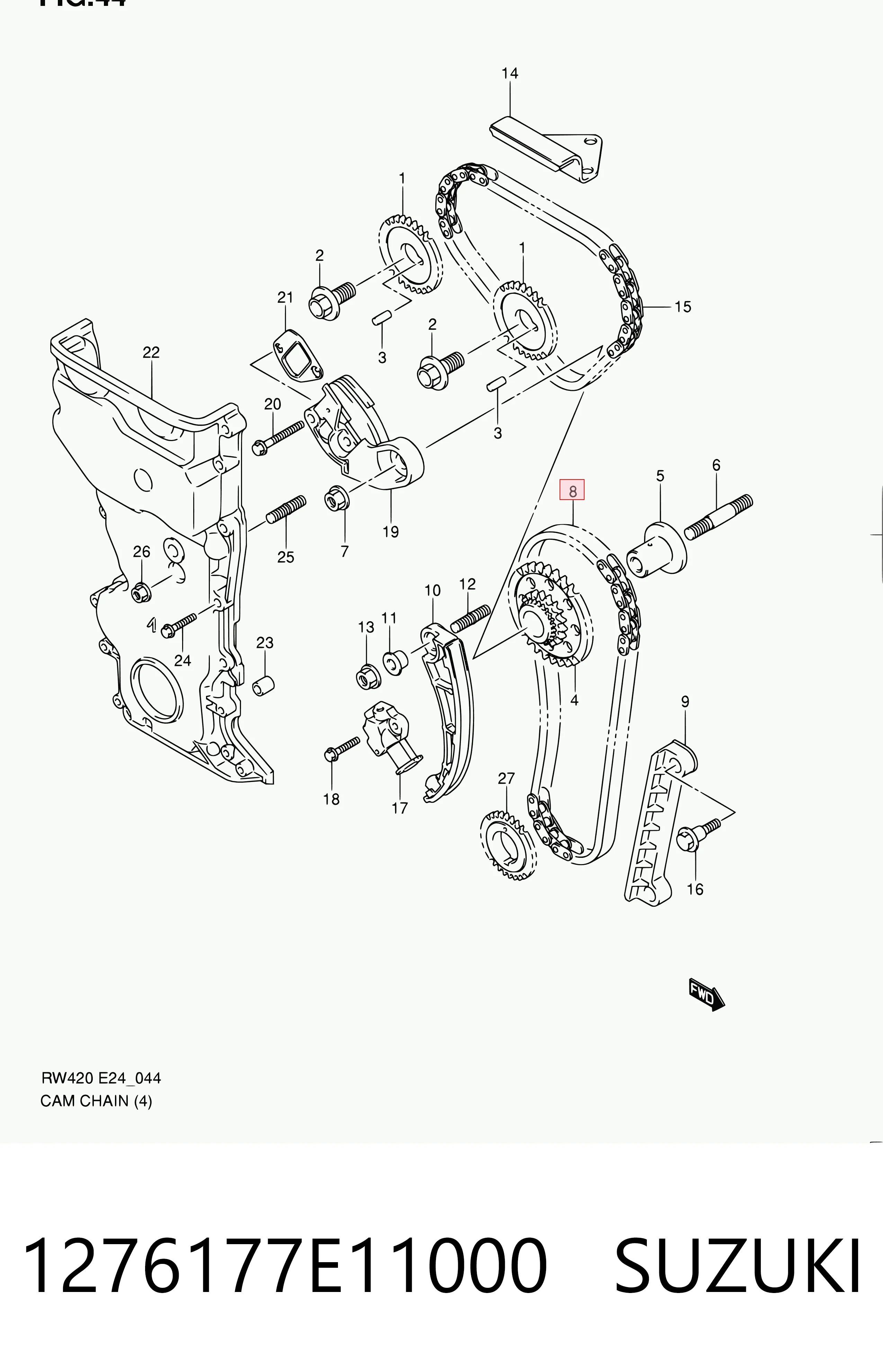 Ланцюг приводу распредвала на Suzuki Grand Vitara  JB
