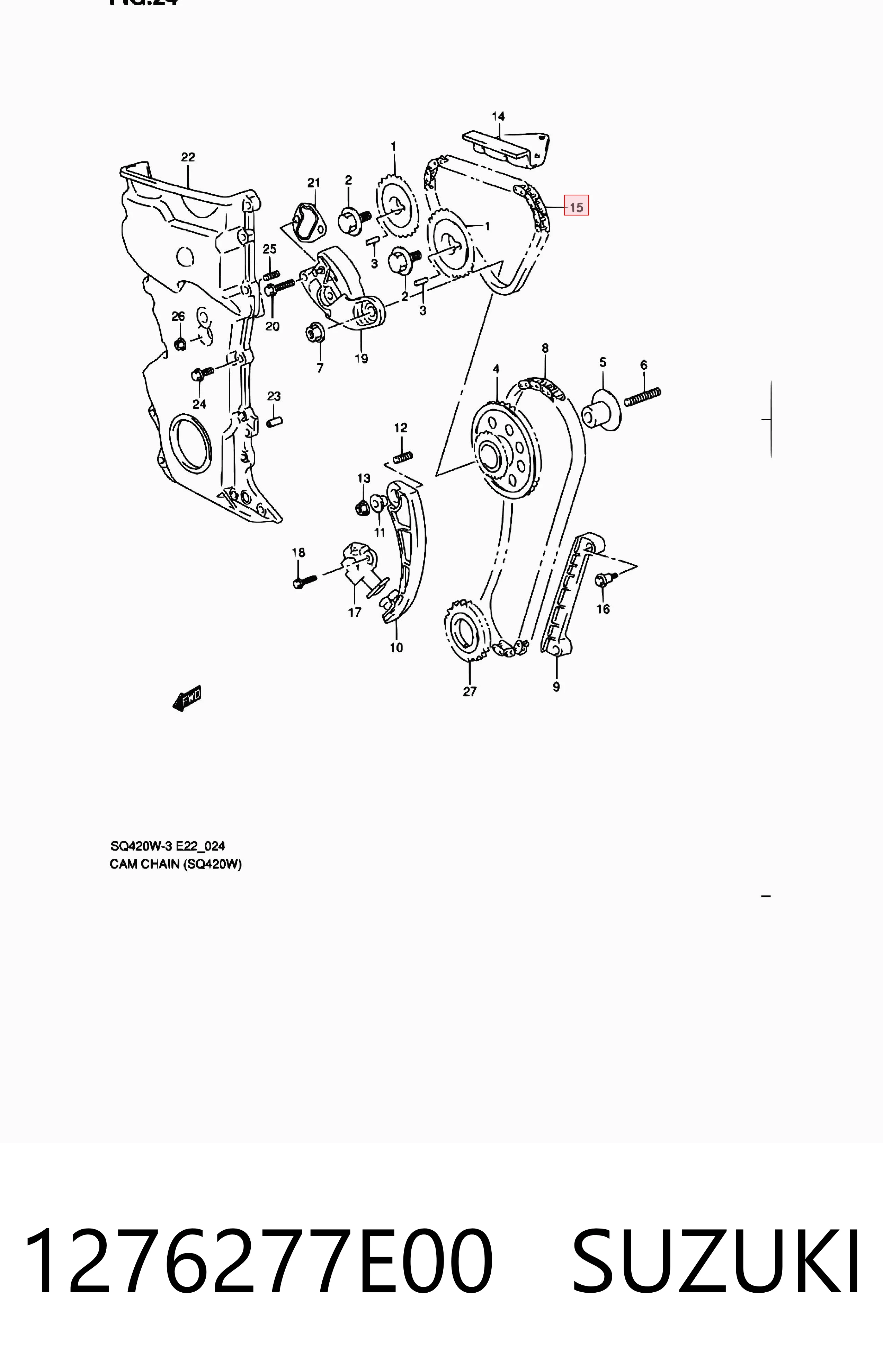 1276277E00 Suzuki Ланцюг ГРМ, вторинний