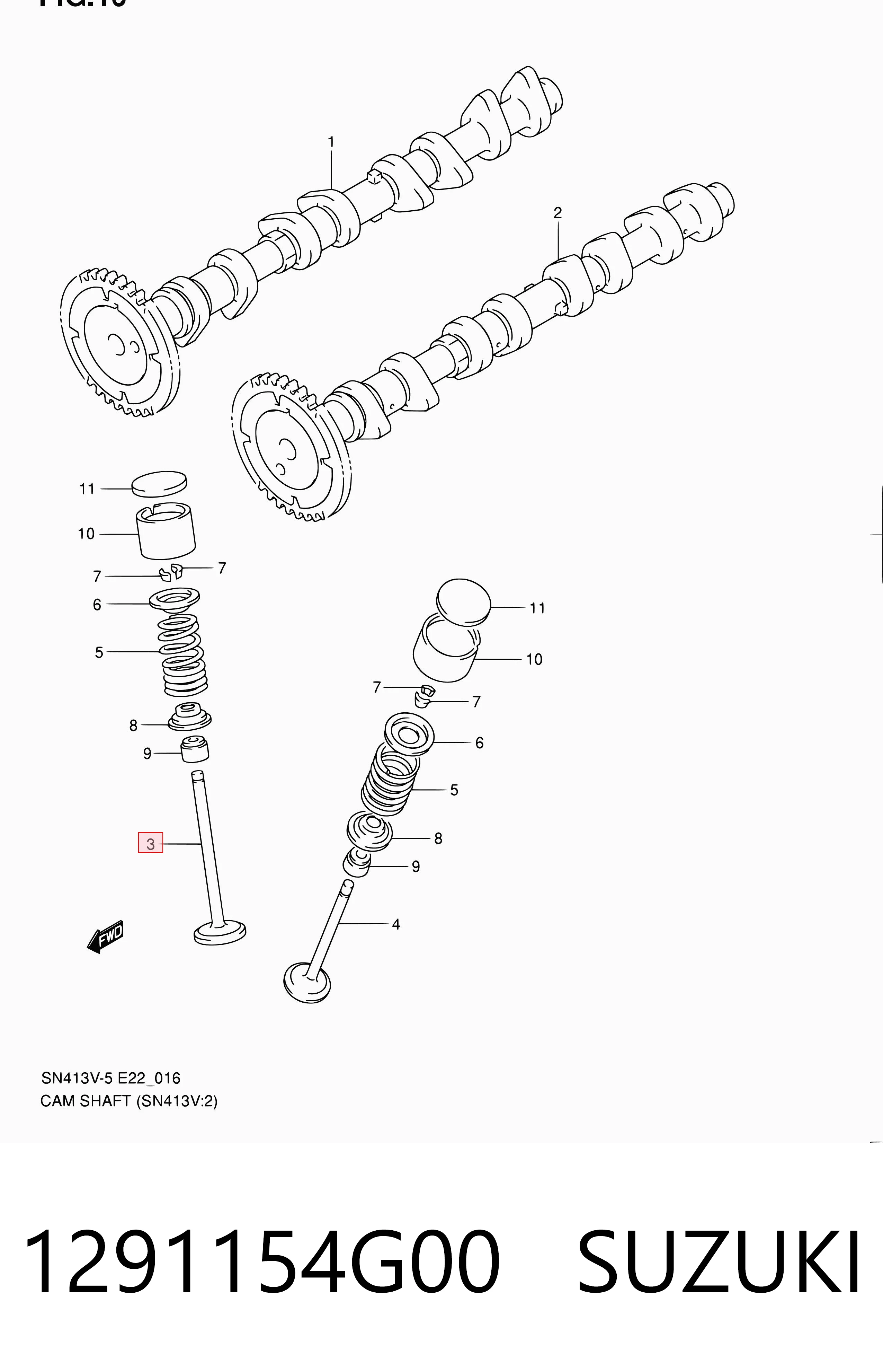 Клапан впускний Subaru 1291154G00 ціна, від 6.73 USD