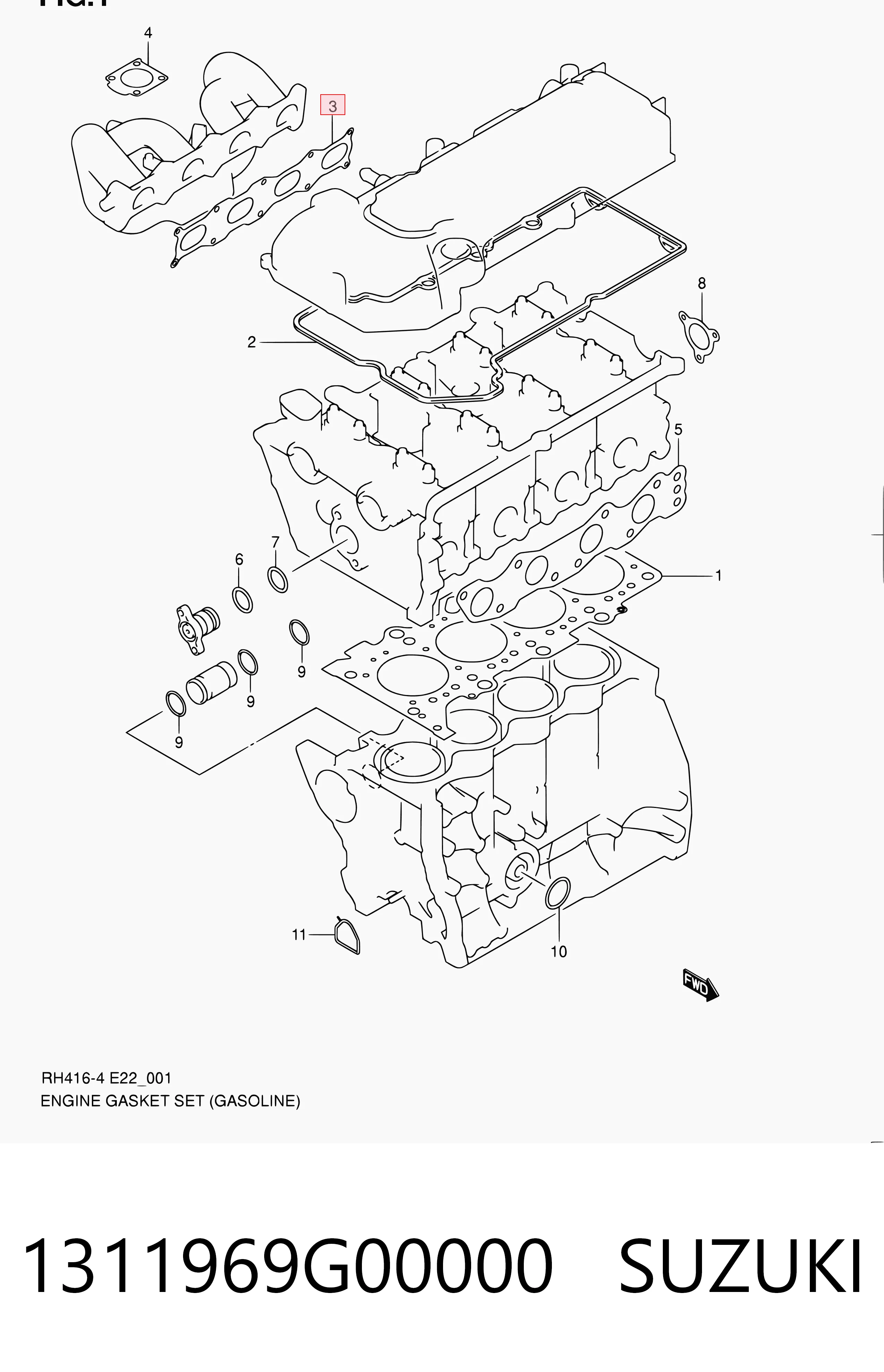 Купити Прокладка впускного колектора Suzuki Swift III RS