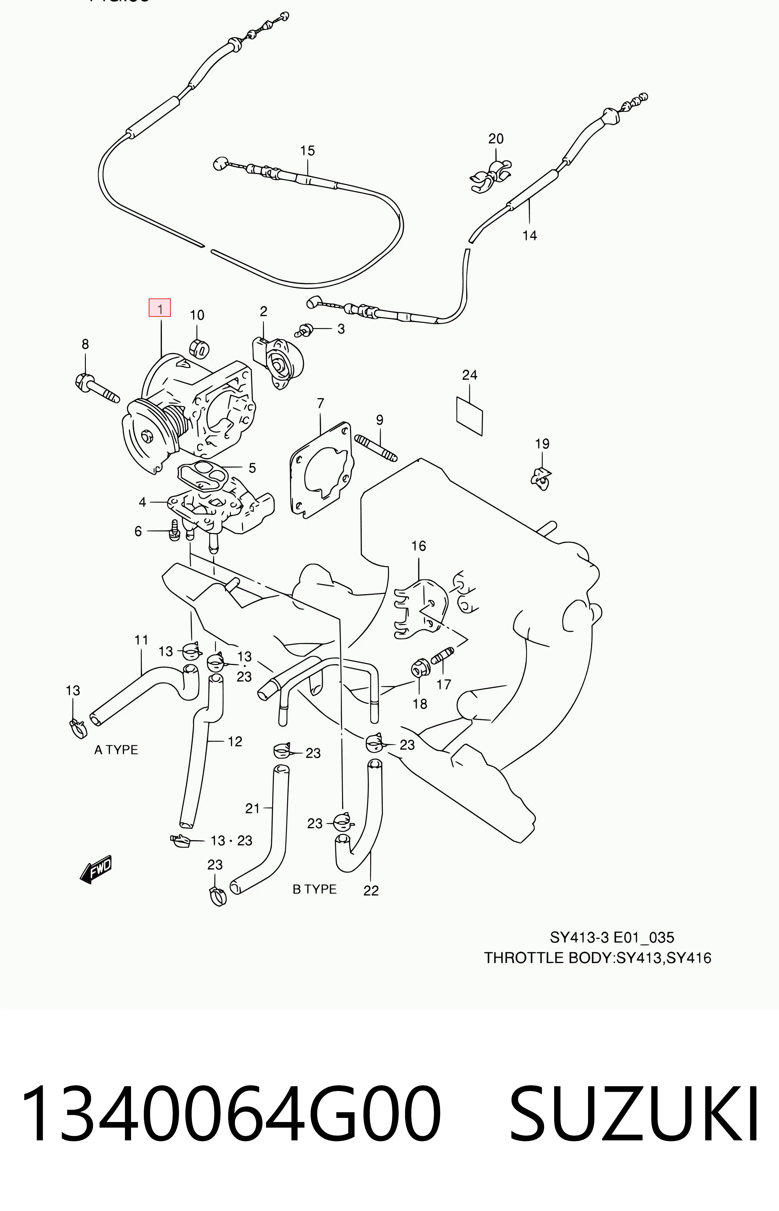 1340064G00 Suzuki Датчик витрати повітря