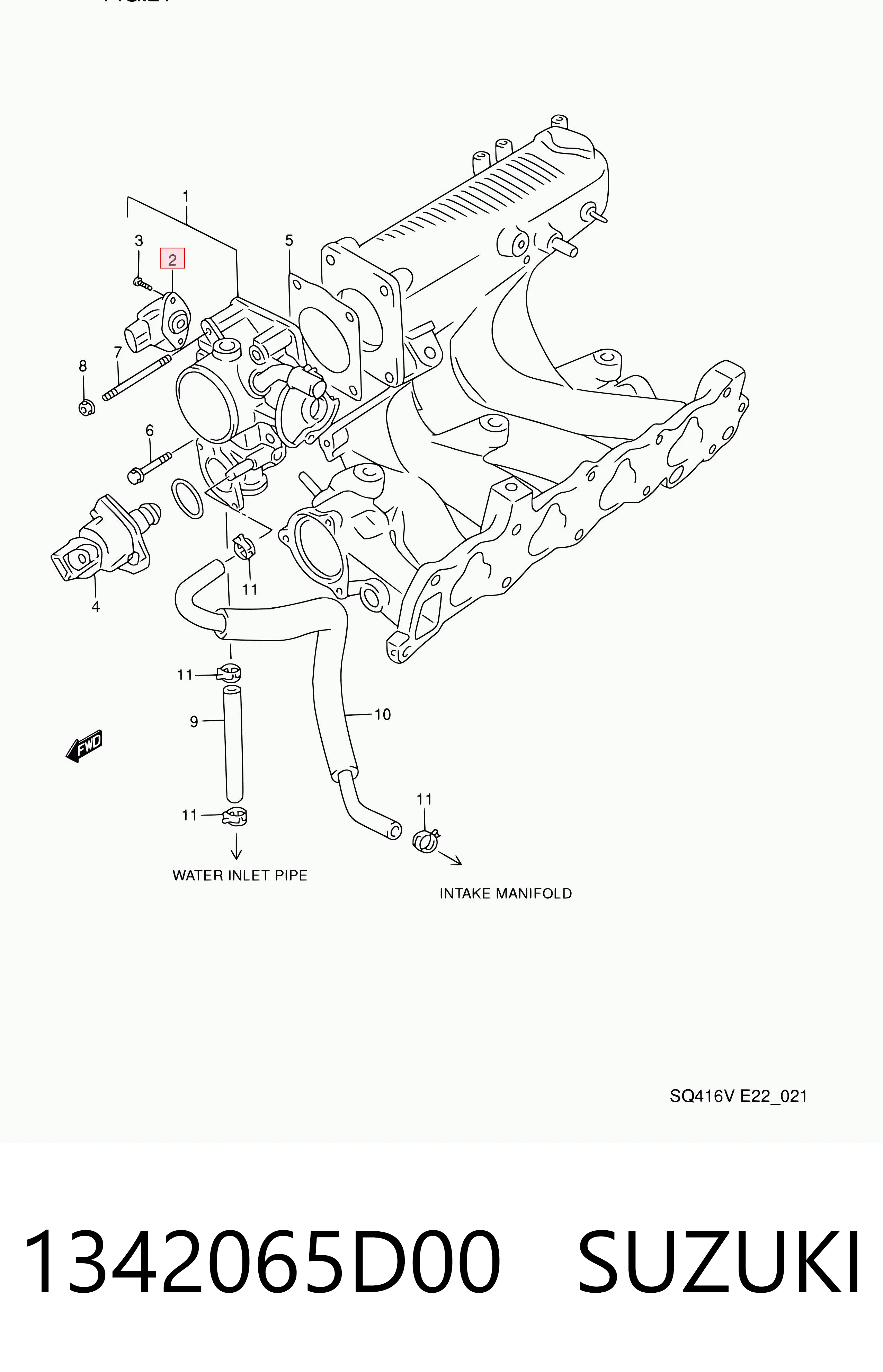 1342065D00 Suzuki Датчик положення дросельної заслінки (потенціометр)