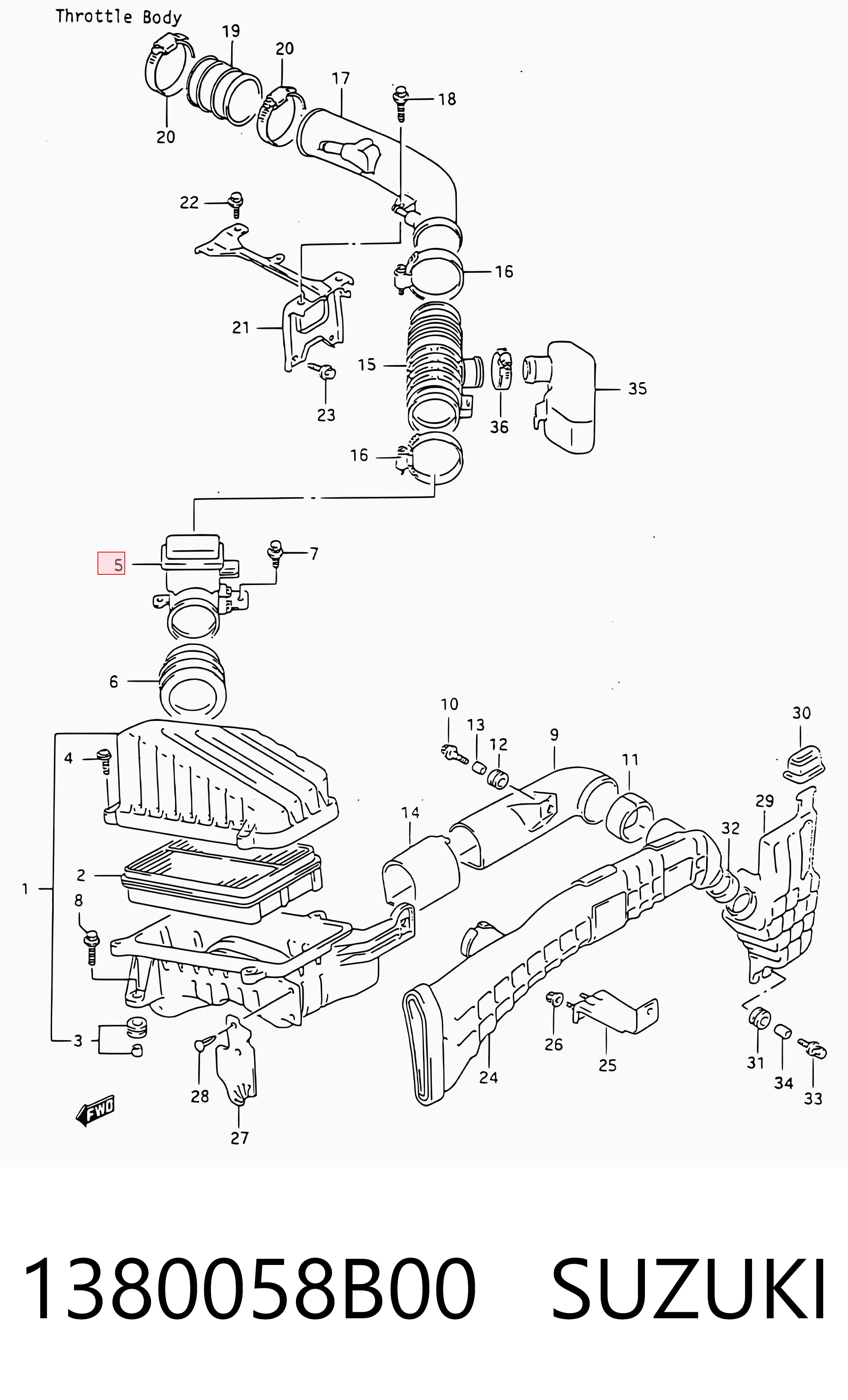 1380058B00 Suzuki Датчик витрати повітря