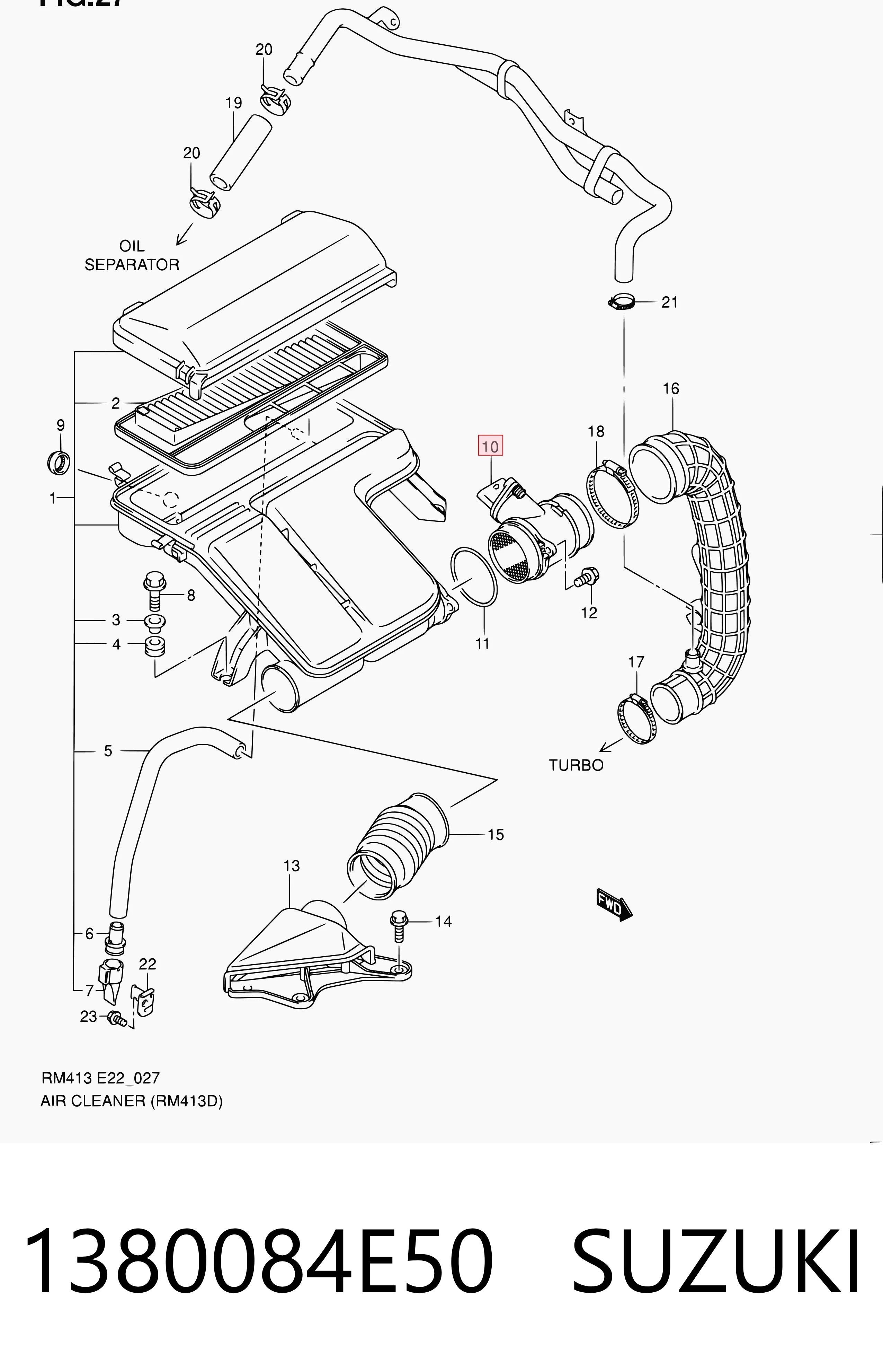 1380084E50 Suzuki Датчик витрати повітря