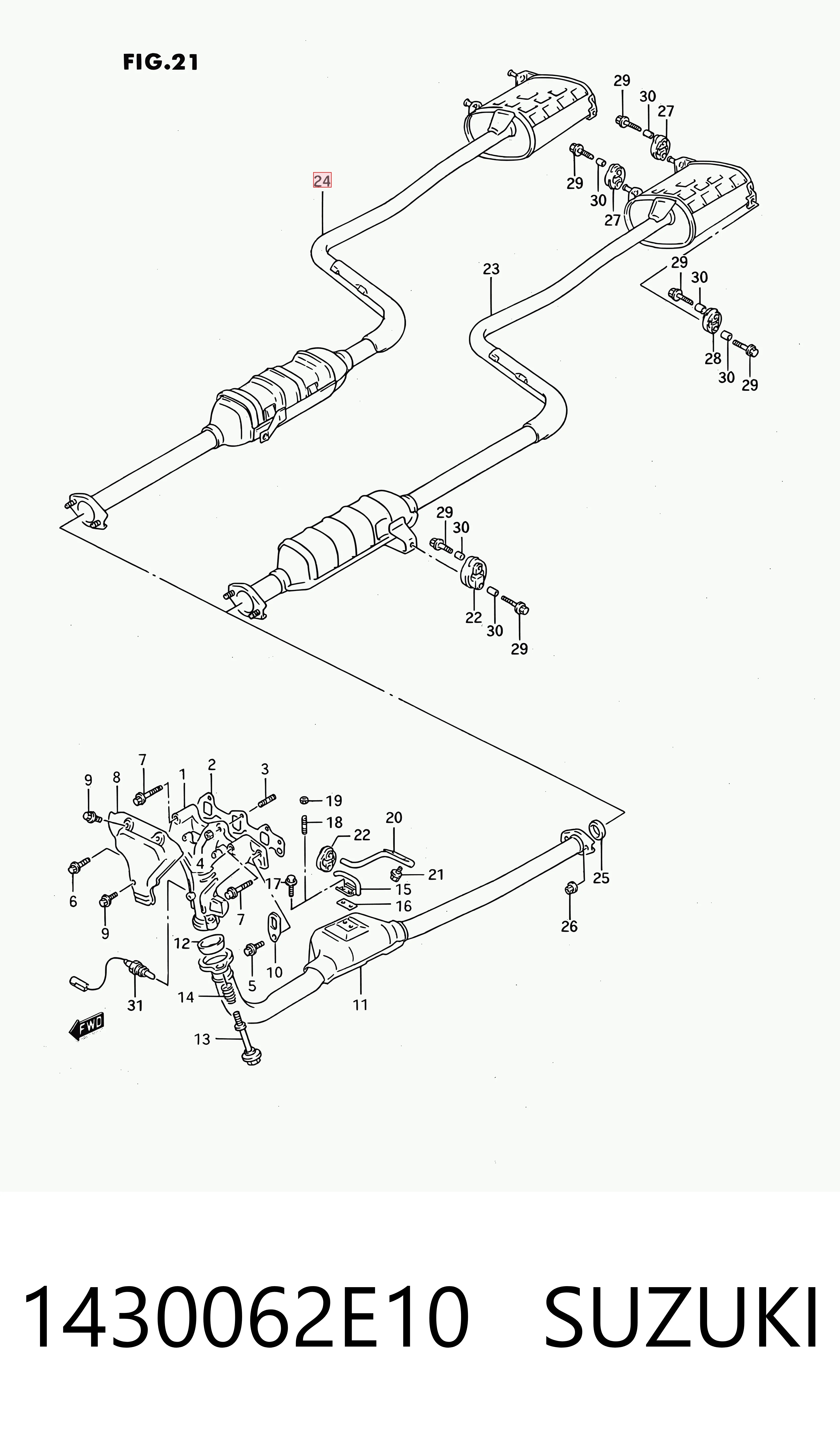 Глушник, середня і задня частина Polmostrow FP6811G52 ціна, від 71.65 USD