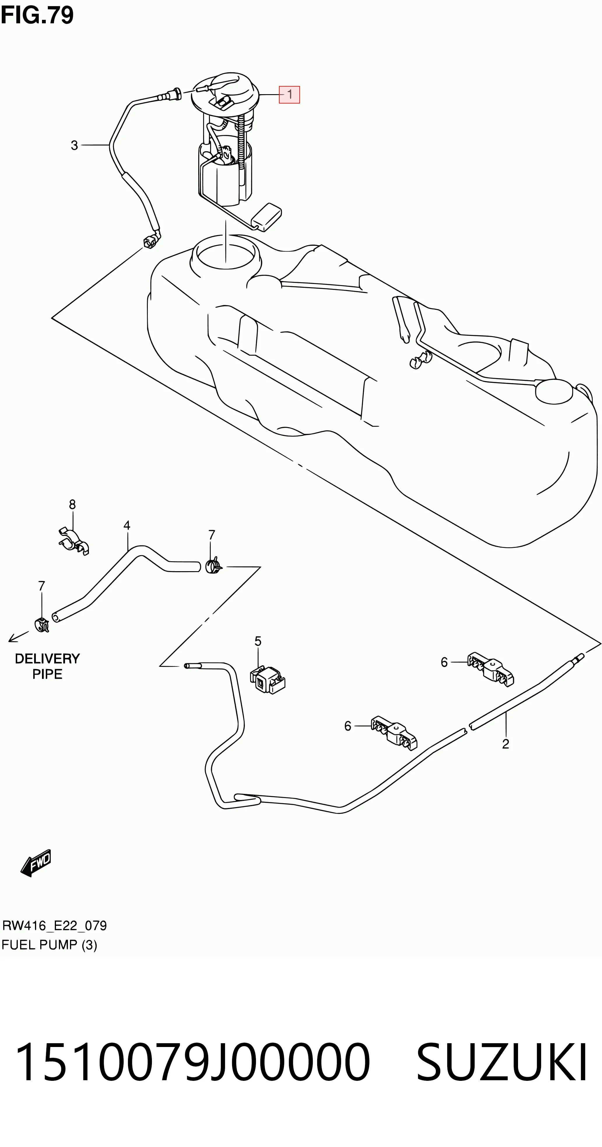 1510079J00000 Suzuki Електробензонасос