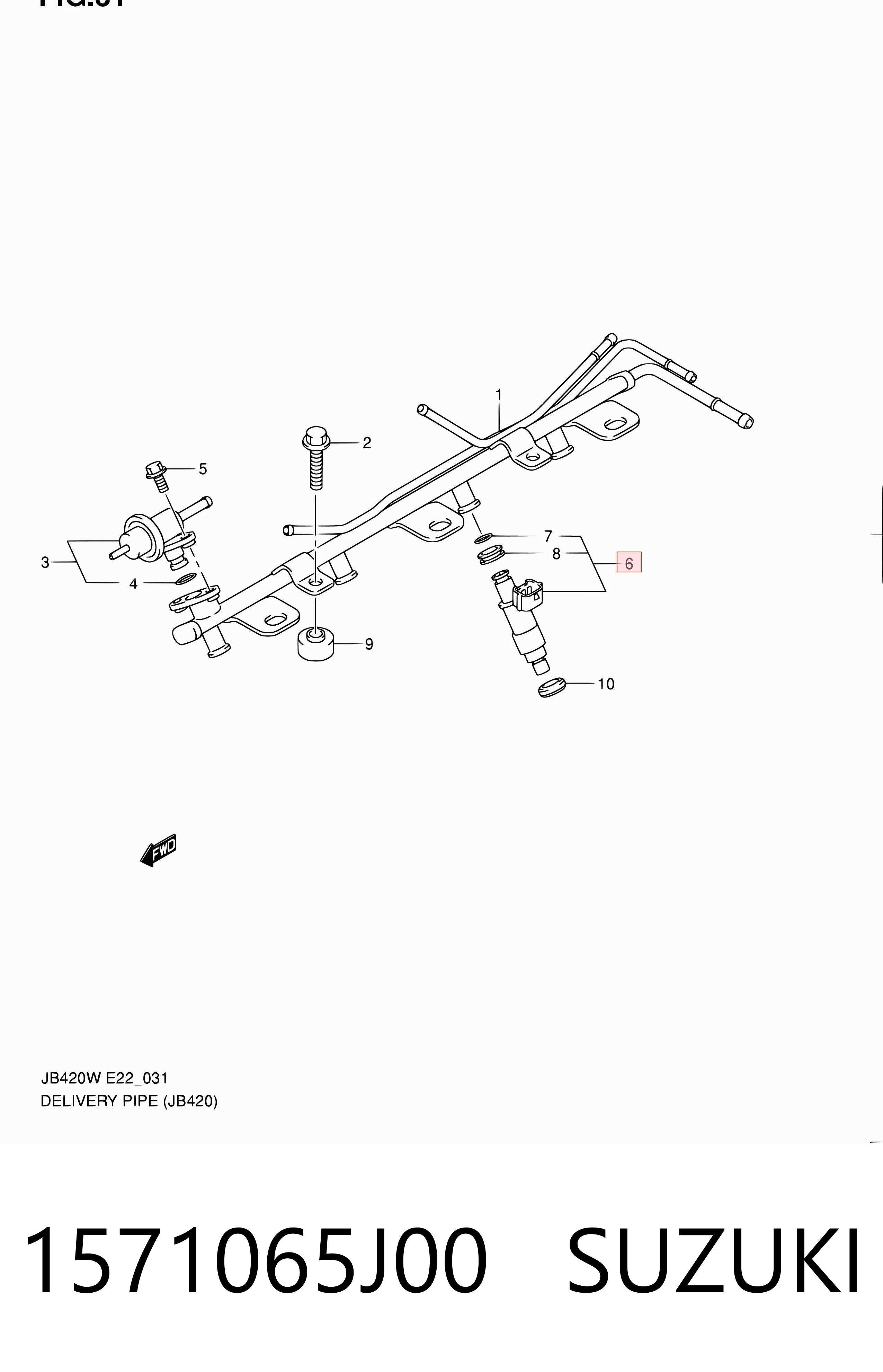 Форсунка паливна Suzuki 1571065J00 ціна, від 14.25 USD