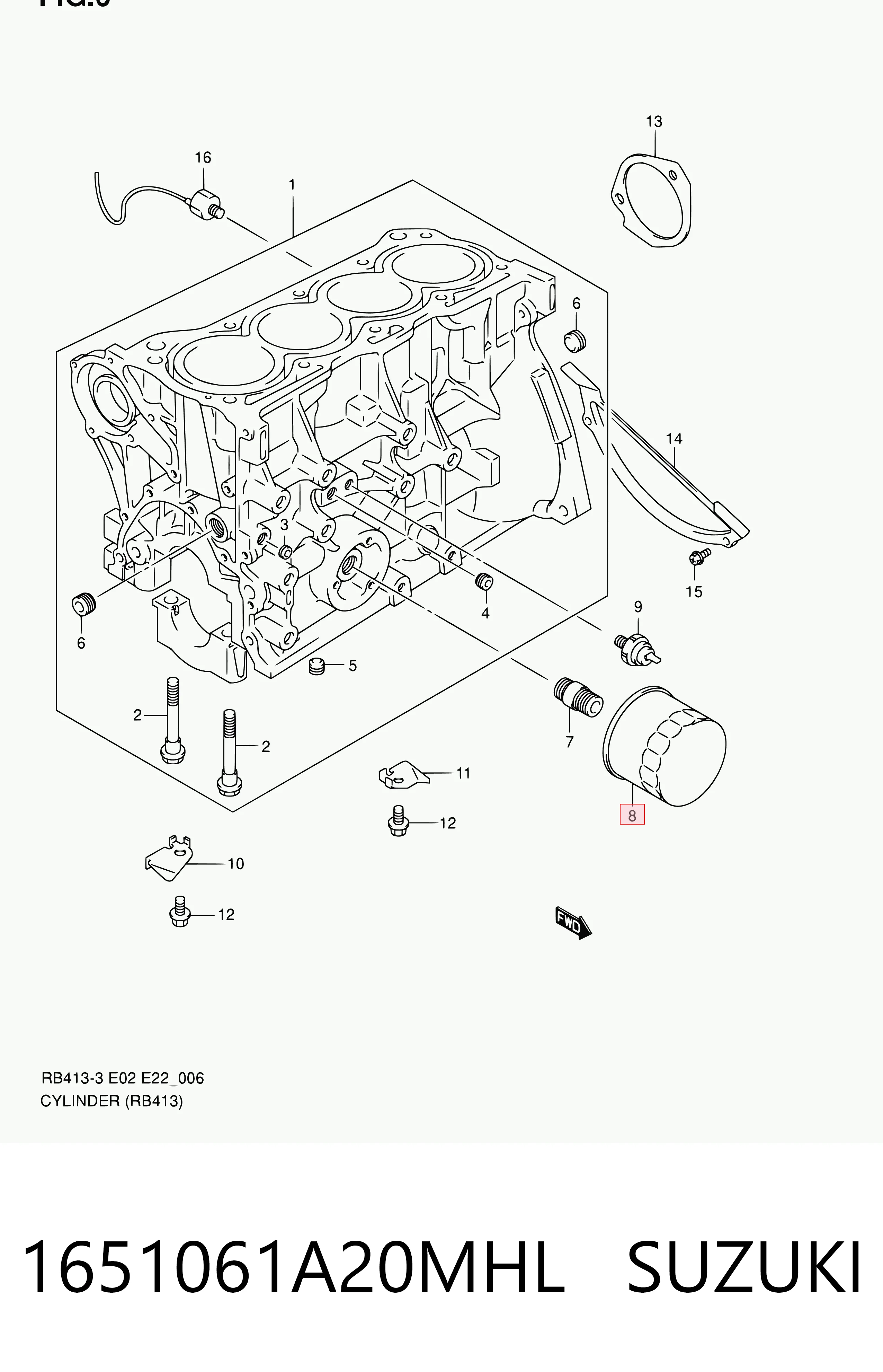 1651061A20MHL Suzuki Фільтр масла