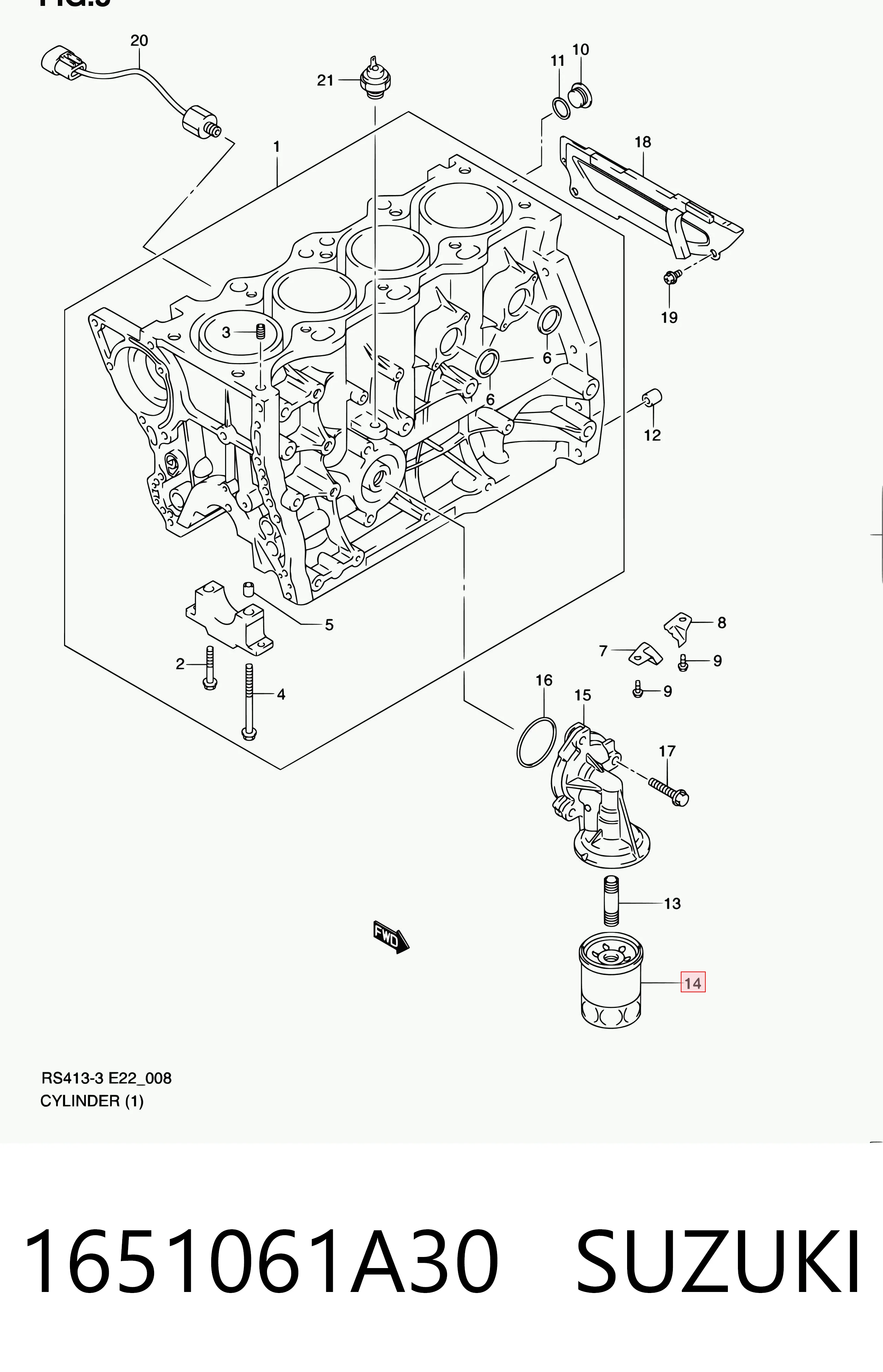 1651061A30 Suzuki Фільтр масла