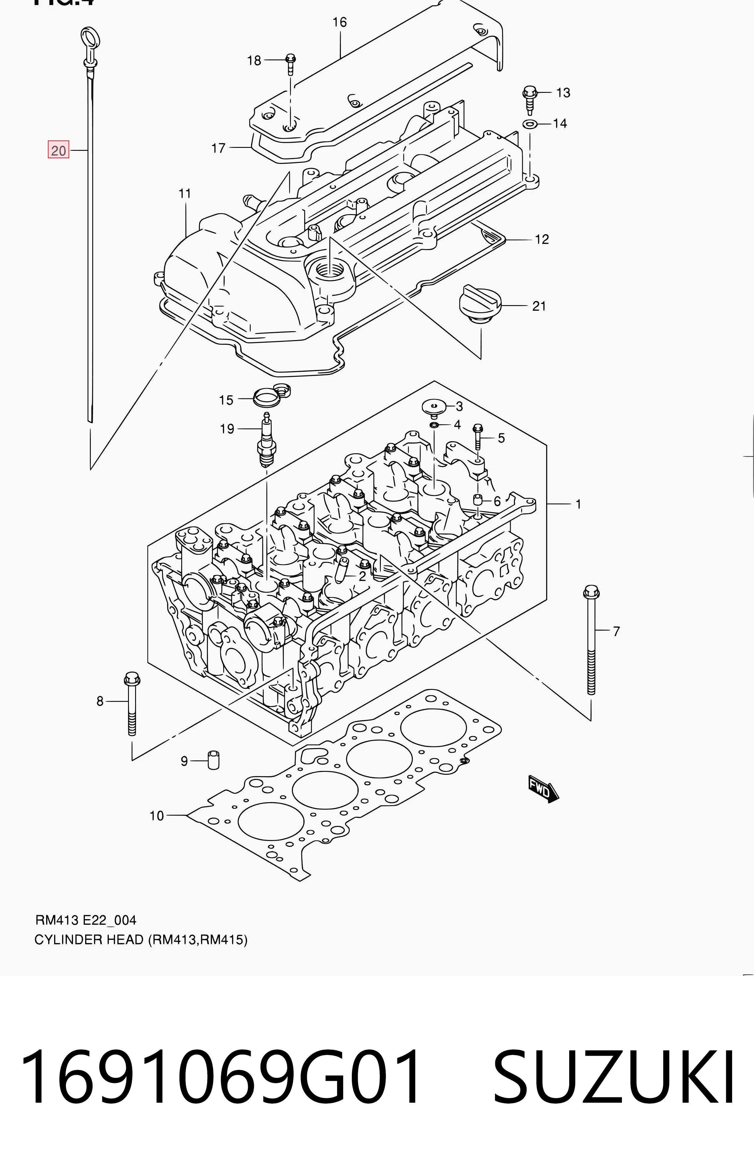 1691069G01 Suzuki Покажчик рівня масла