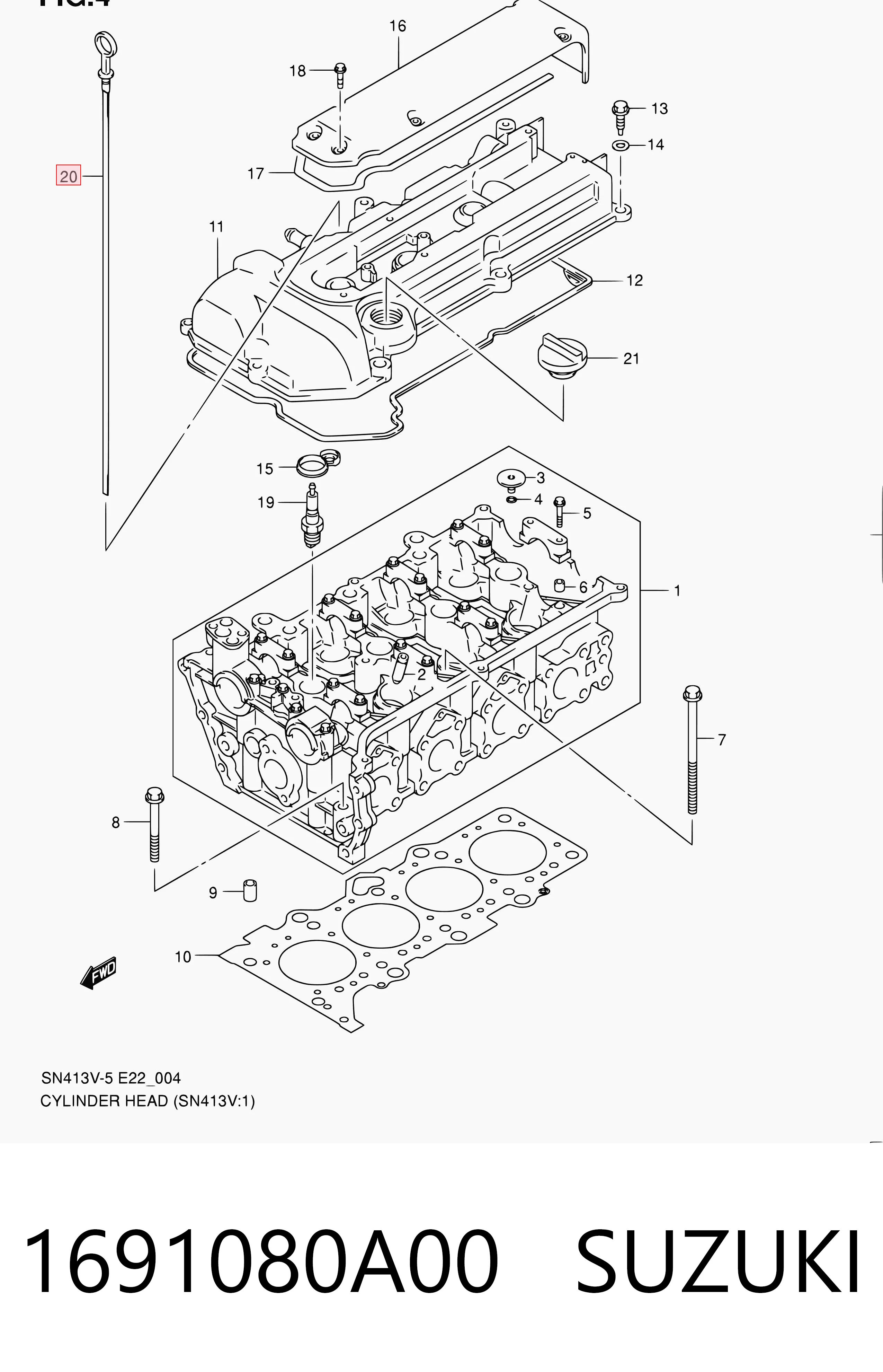 1691080A00 Suzuki Покажчик рівня масла