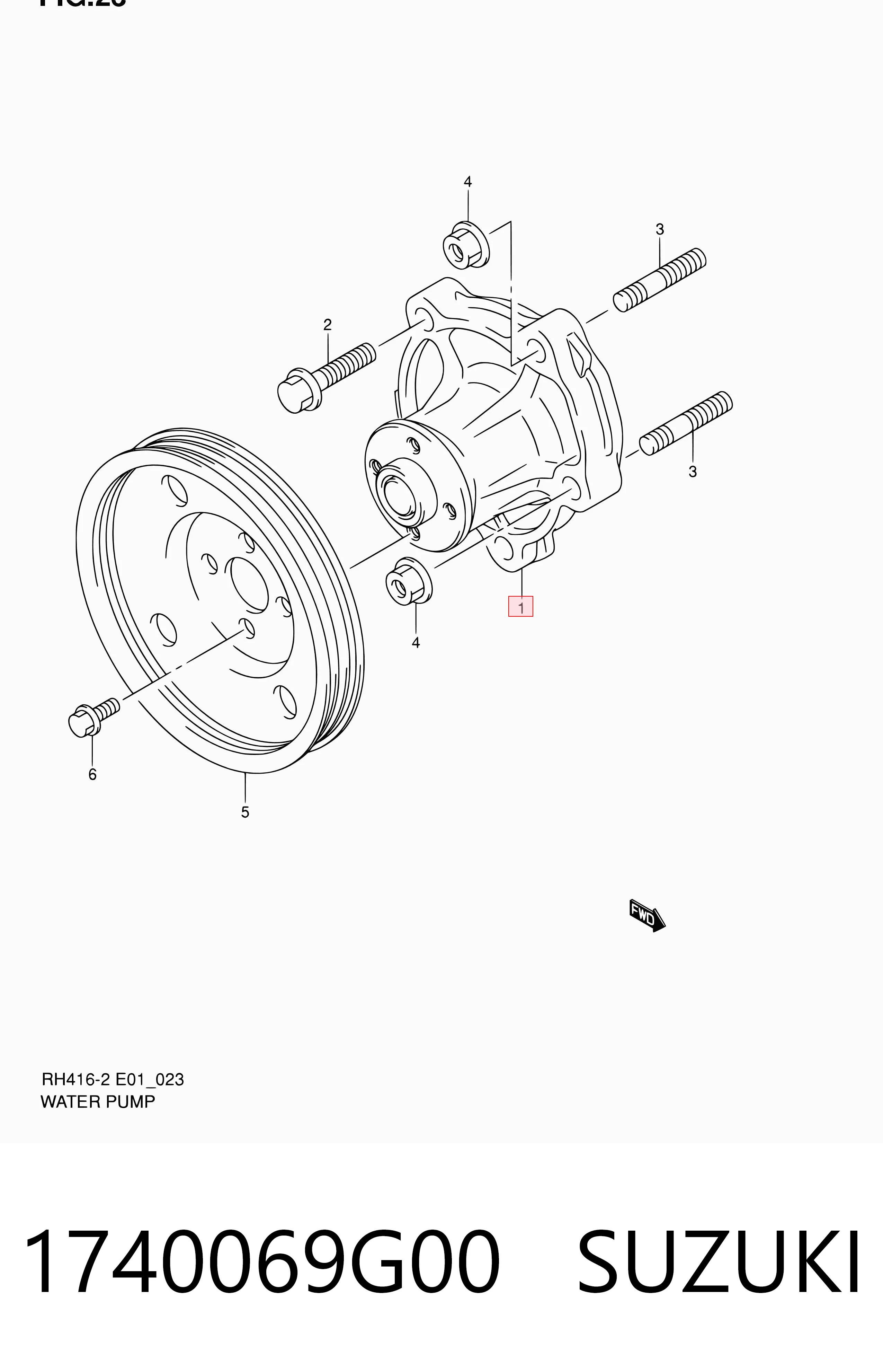 1740069G00 Suzuki Насос охолодження