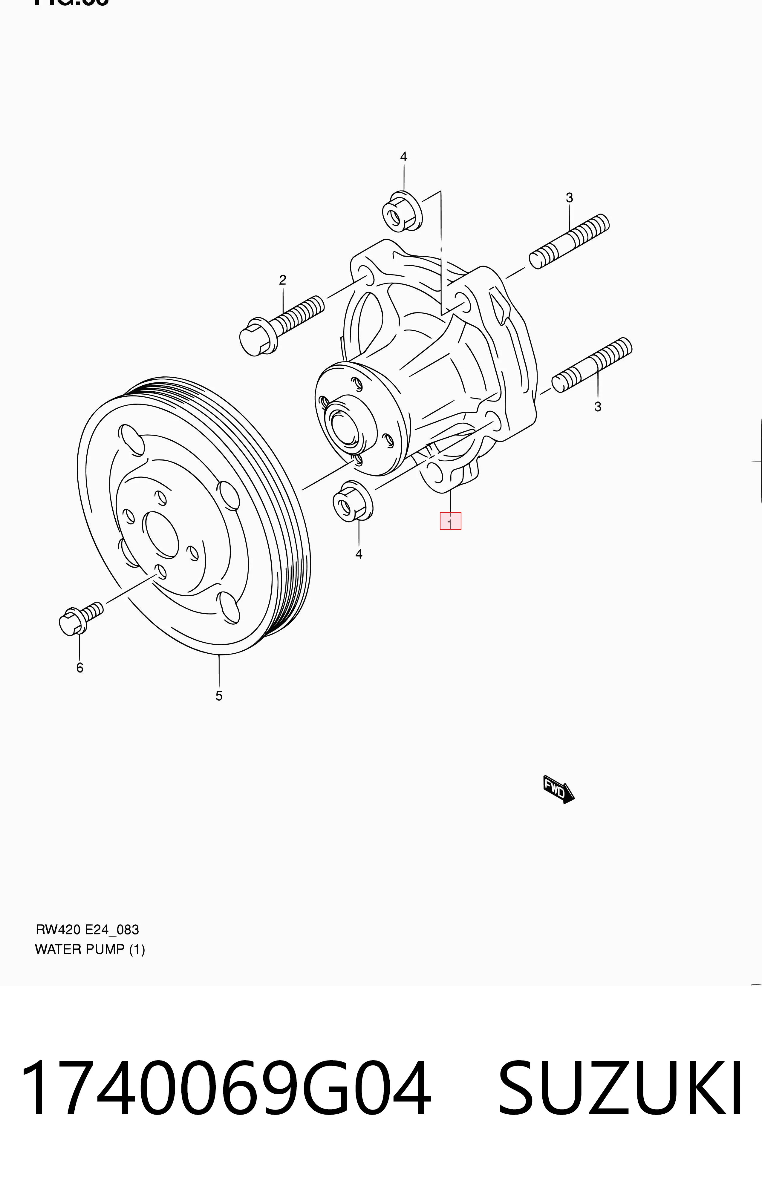 1740069G04 Suzuki Насос охолодження