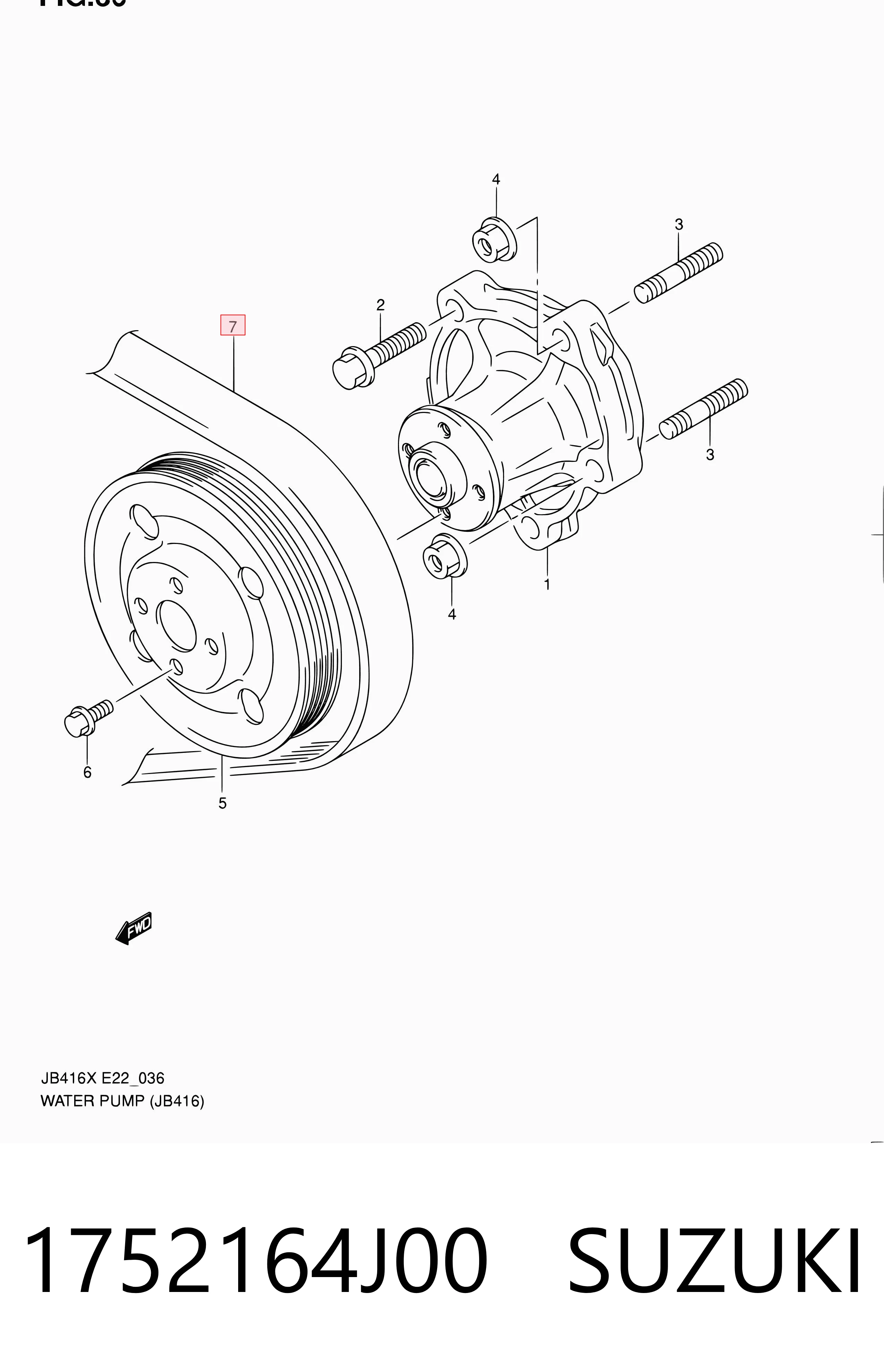 1752164J00 Suzuki Поліклиновий ремінь