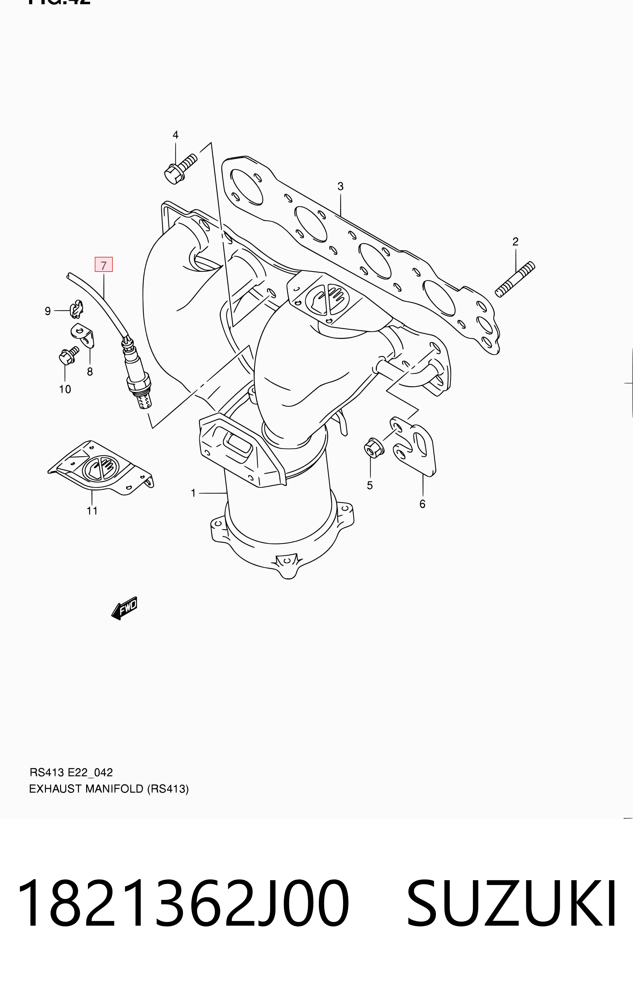 1821362J00 Suzuki Датчик кисню