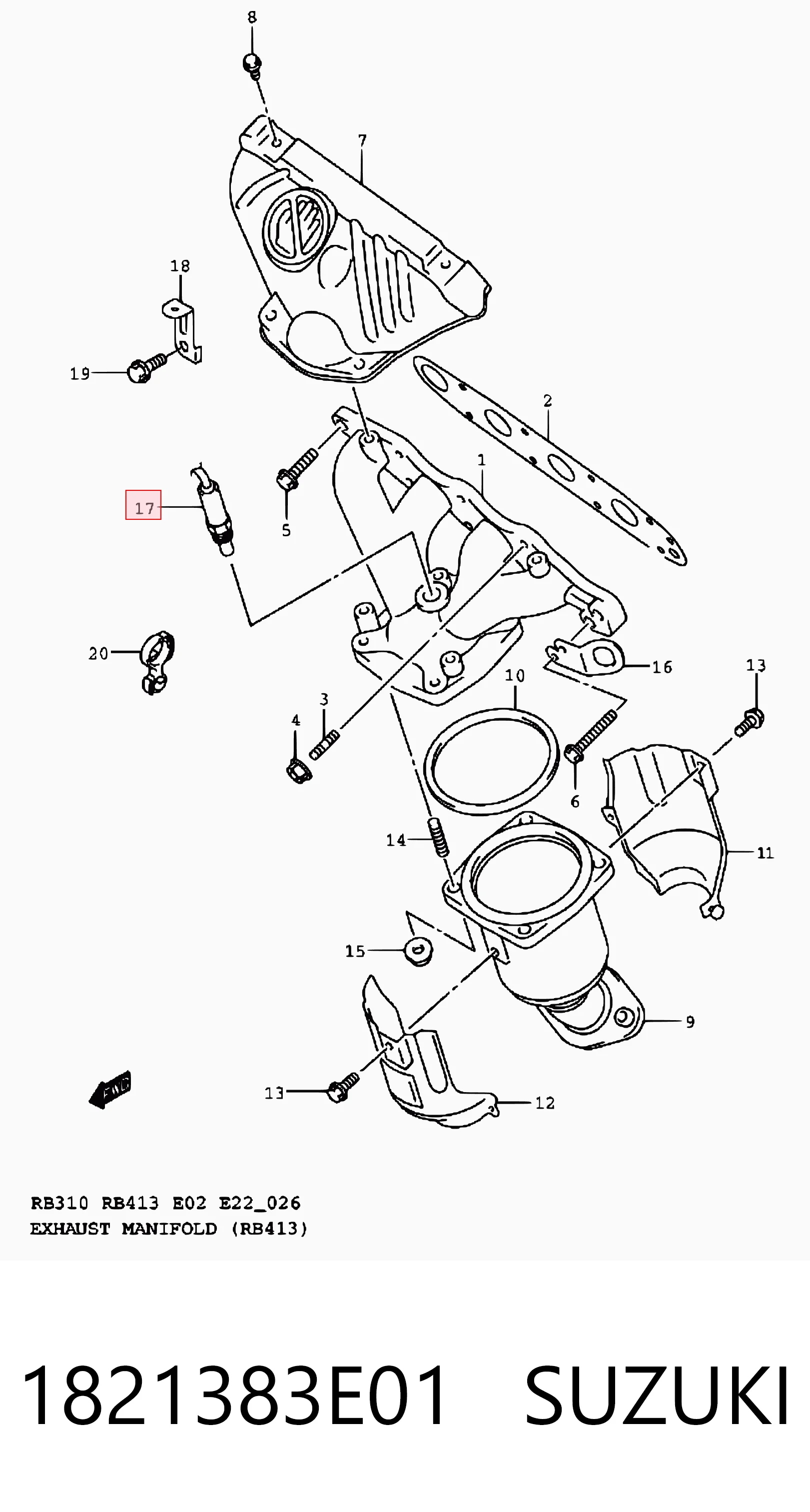 1821383E01 Suzuki Датчик кисню