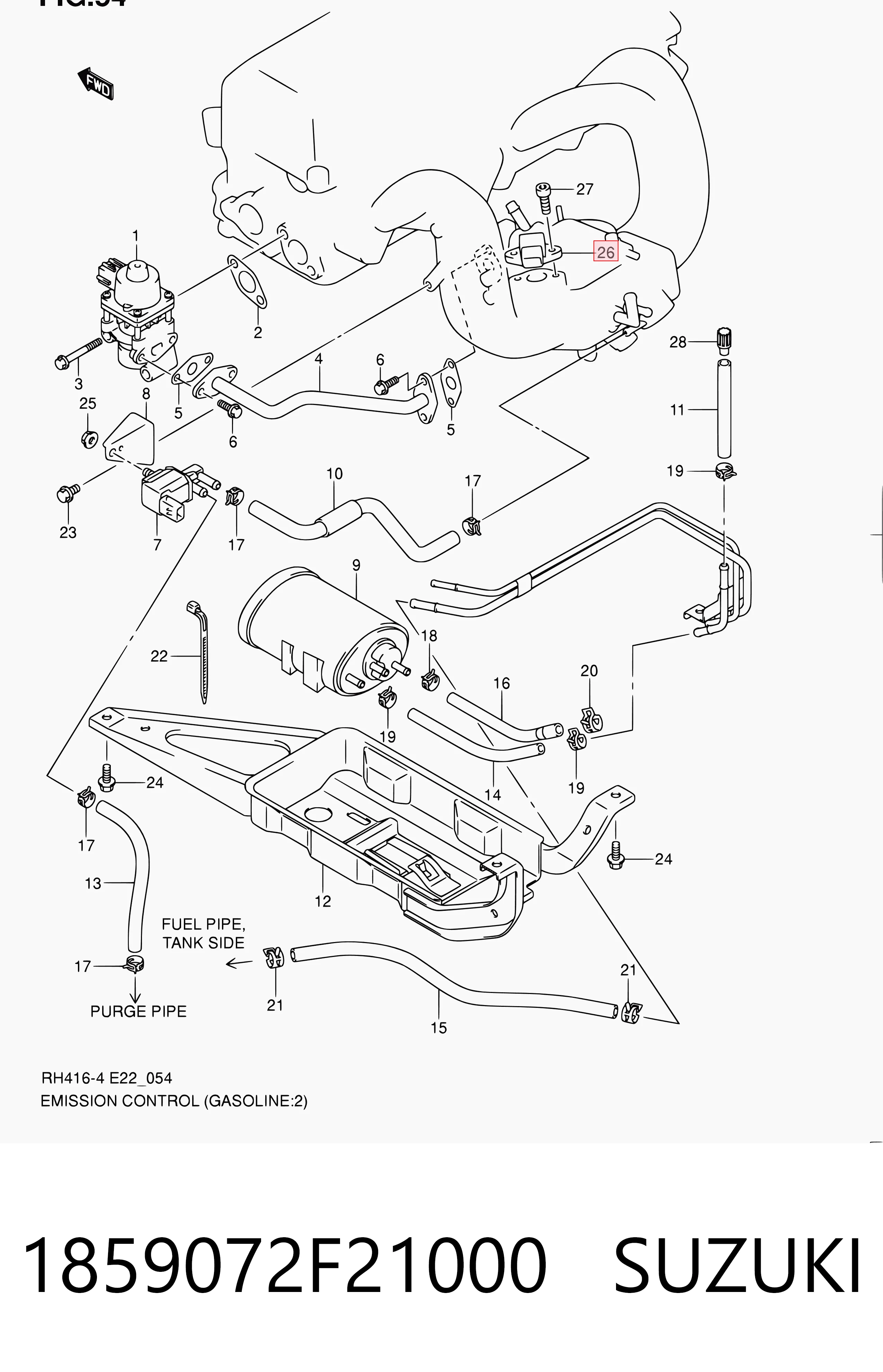 1859072F21000 Suzuki Датчик наддува