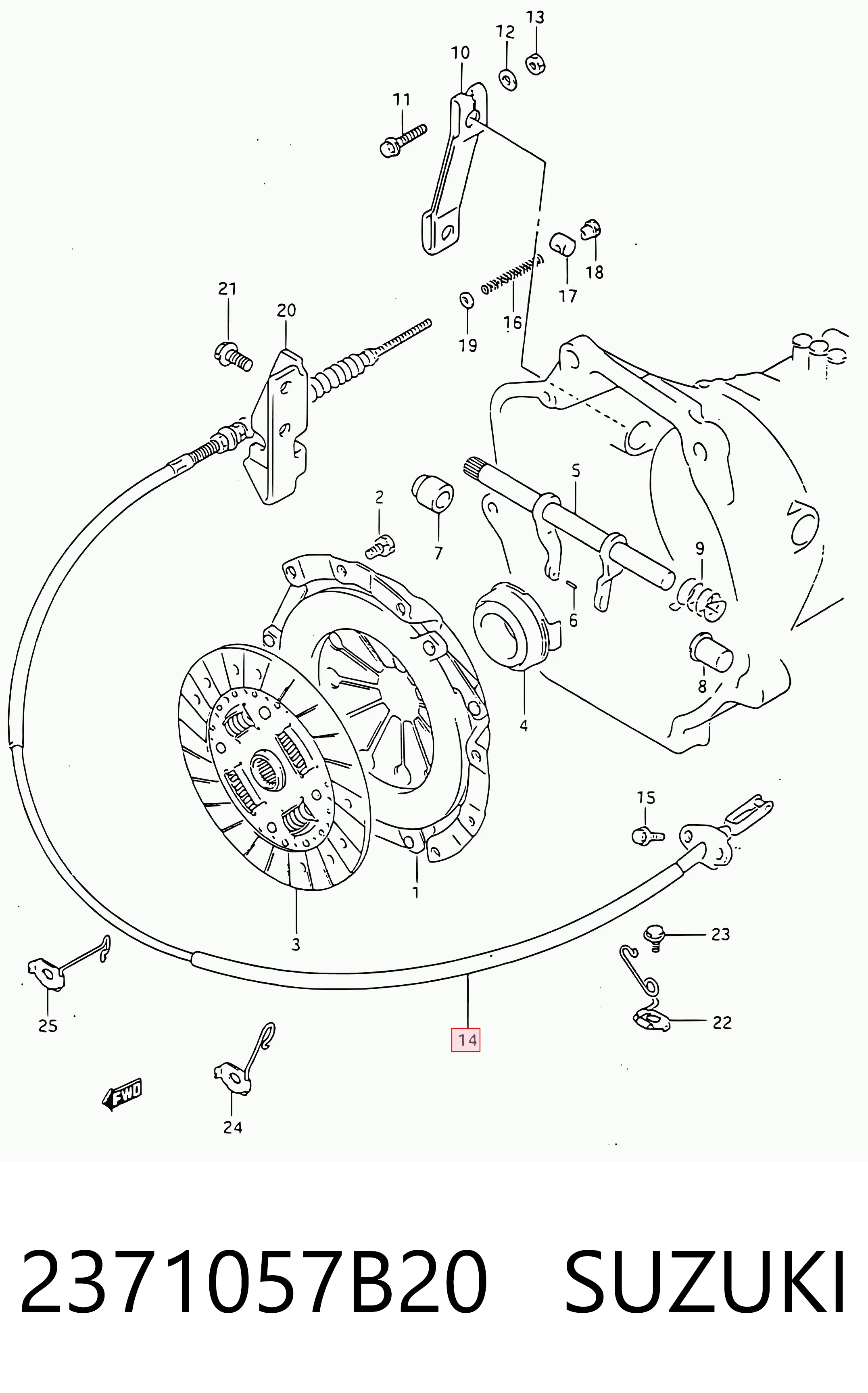 2371057B20 Suzuki Трос зчеплення