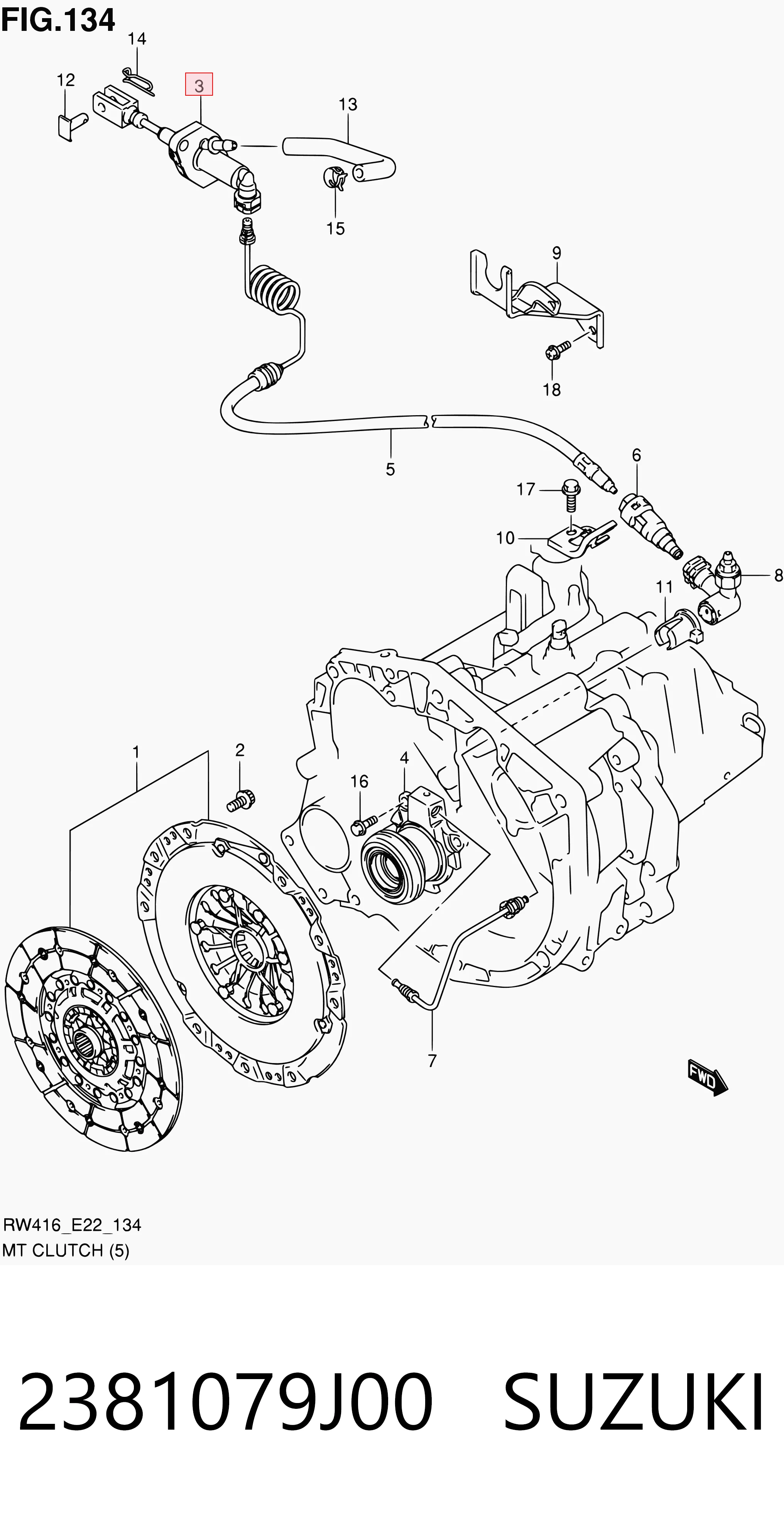 2381079J00 Suzuki Циліндр зчеплення, головний