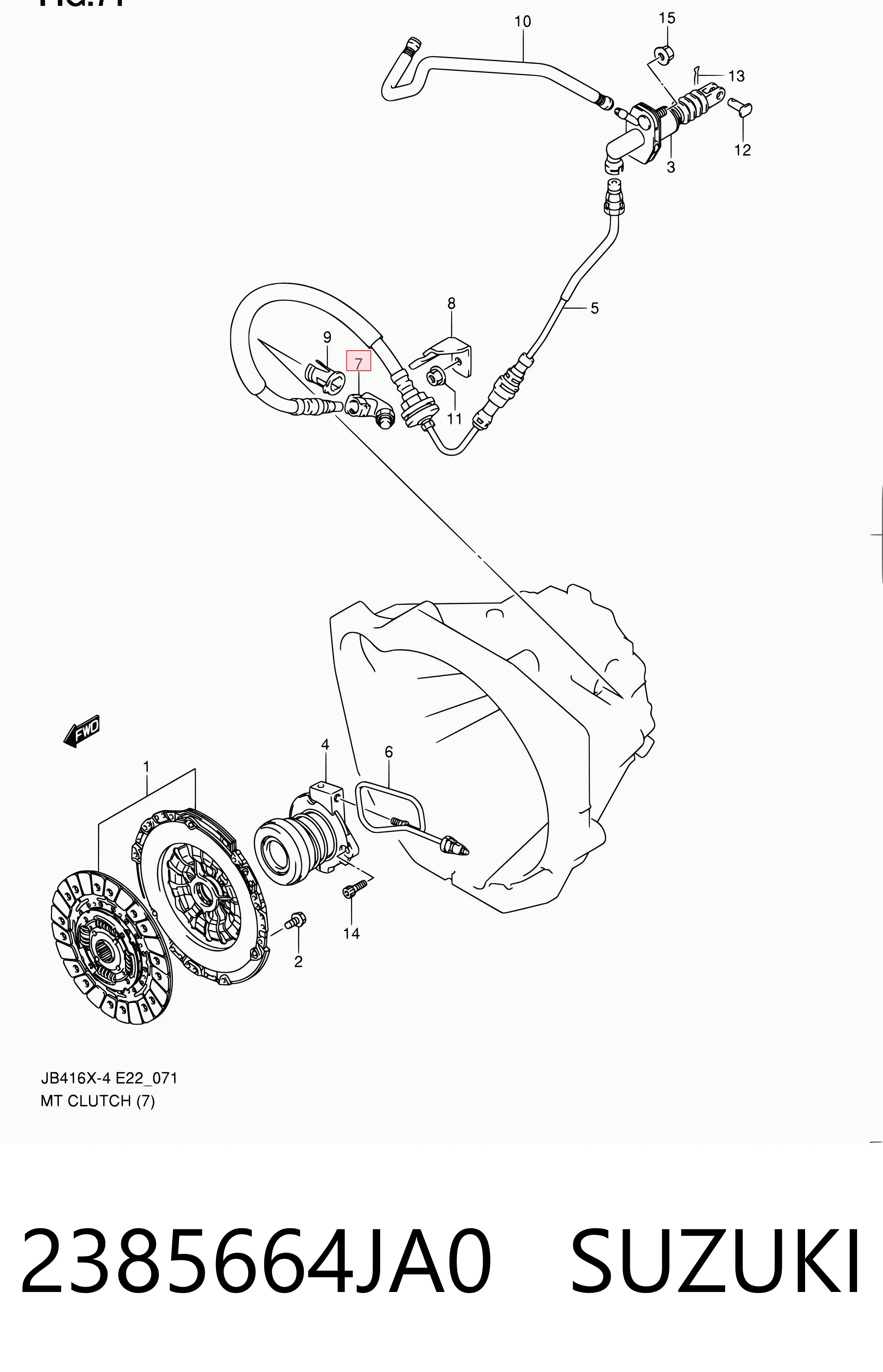 2385664JA0 Suzuki Трійник трубки зчеплення