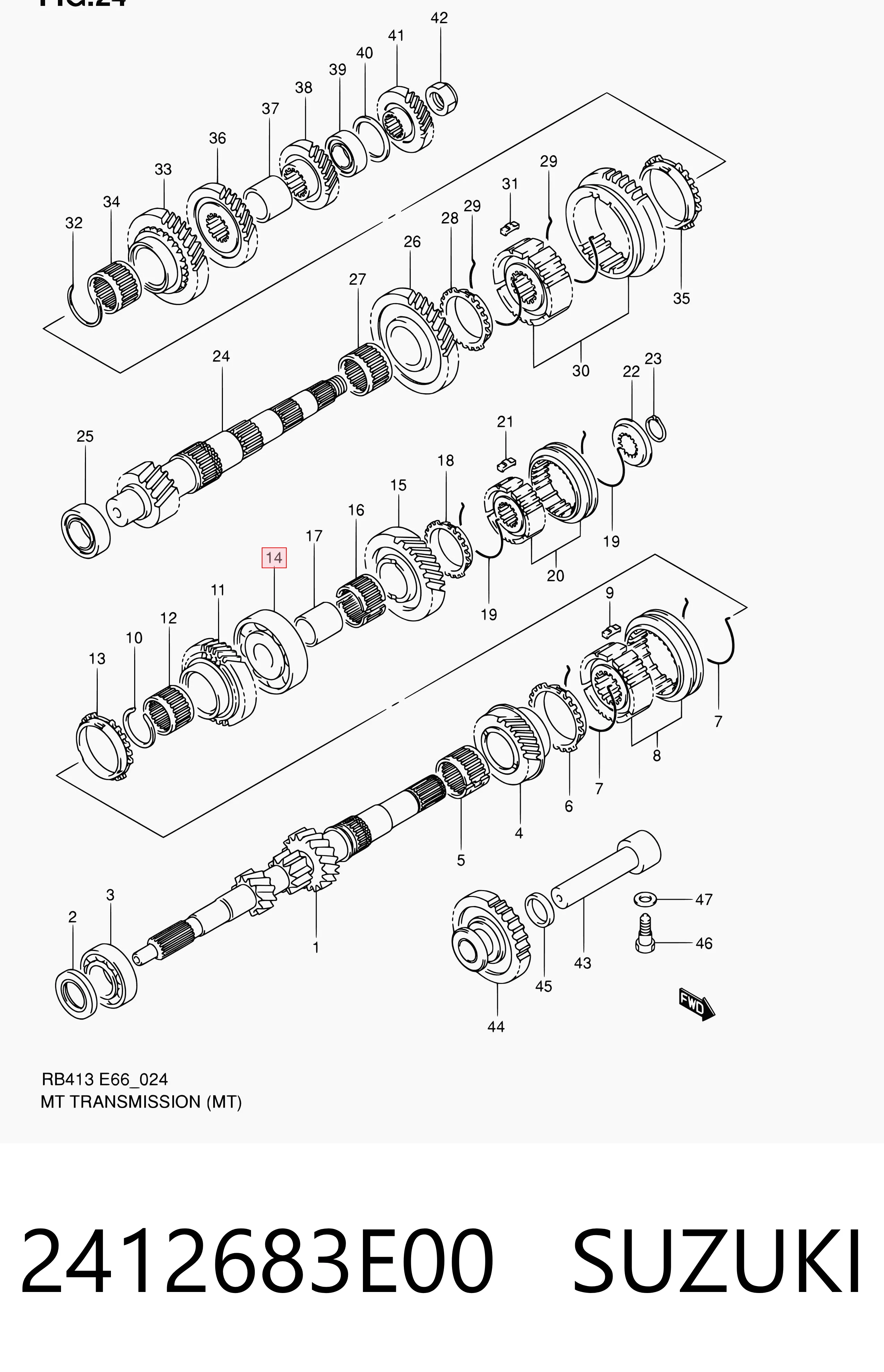 Підшипник КПП на Suzuki Ignis II FH