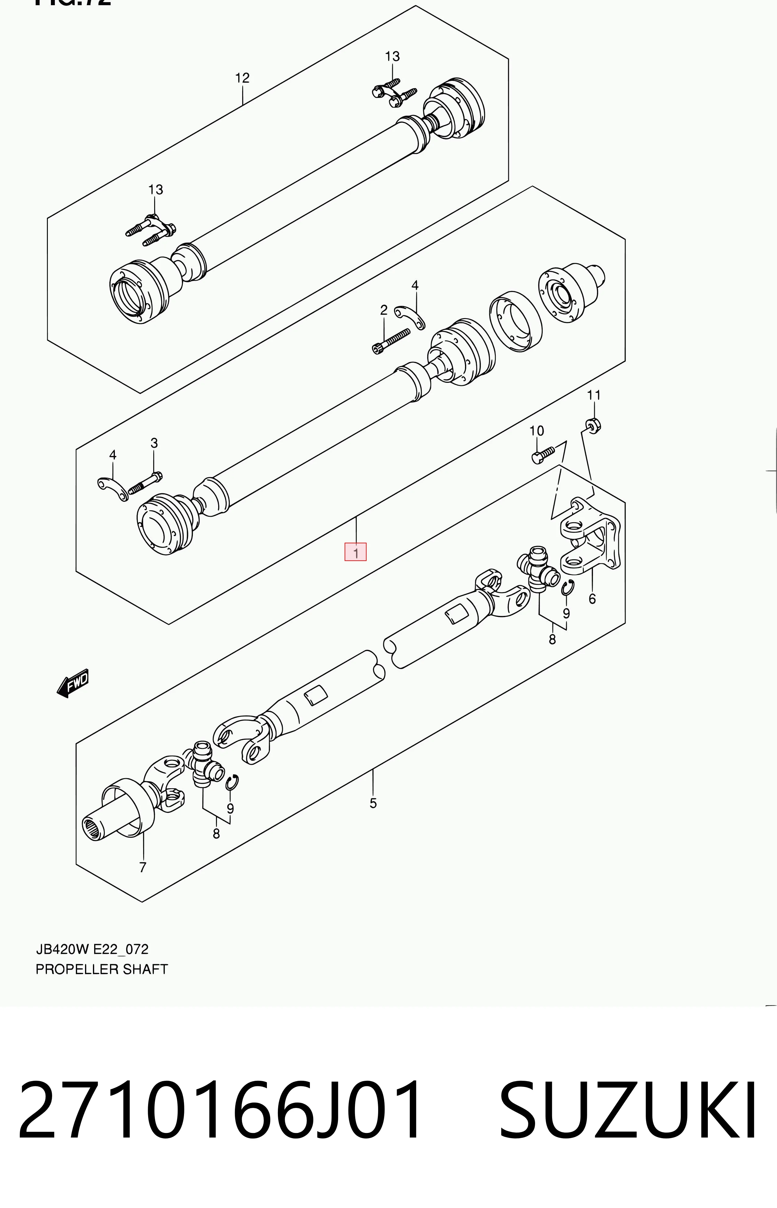 2710166J01 Suzuki Кардан передній
