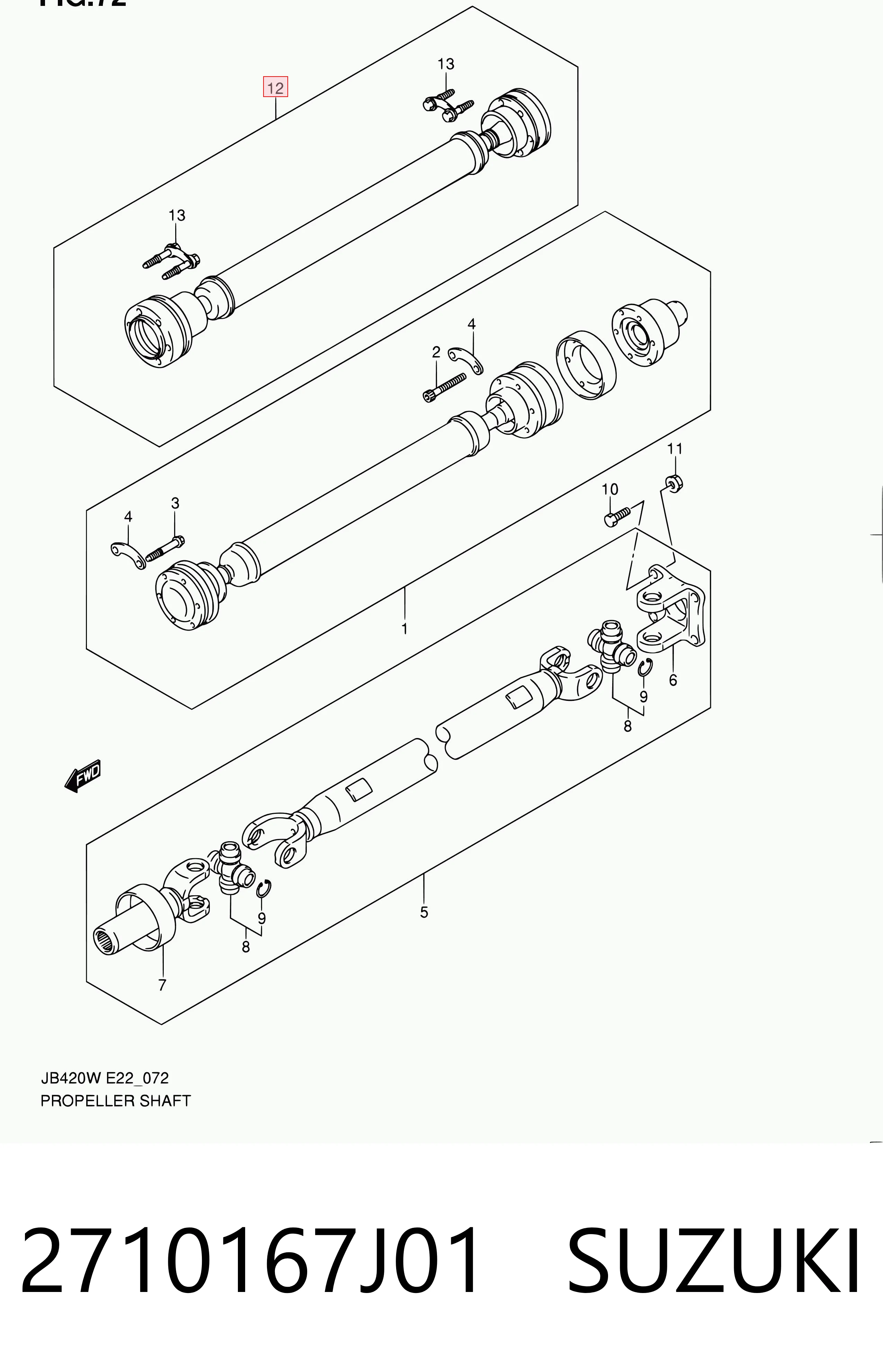 2710167J01 Suzuki Кардан передній